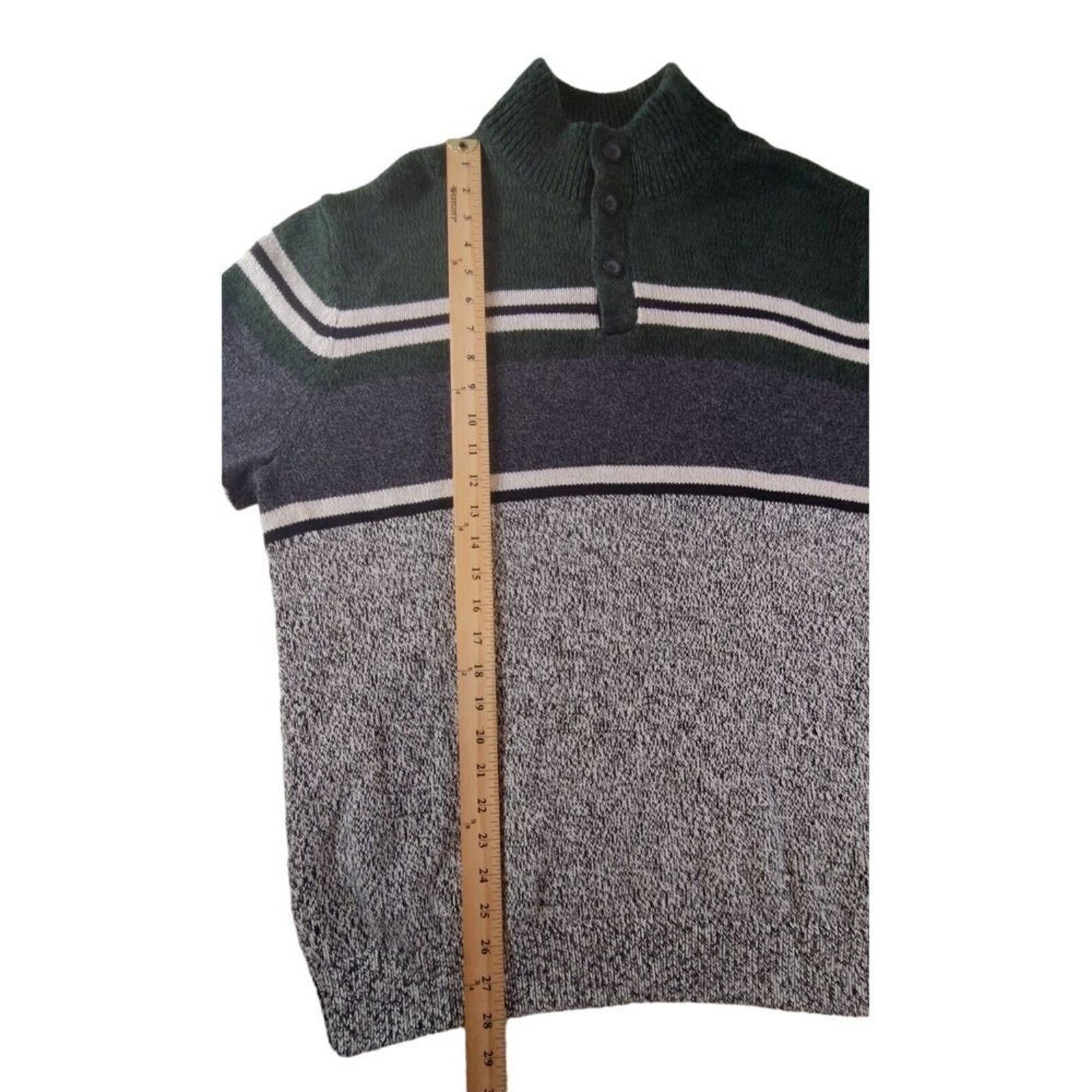 Chaps Chaps Striped Mock Neck 3 Button Sweater Colorblock Mens XL Size US XL / EU 56 / 4 - 5 Thumbnail