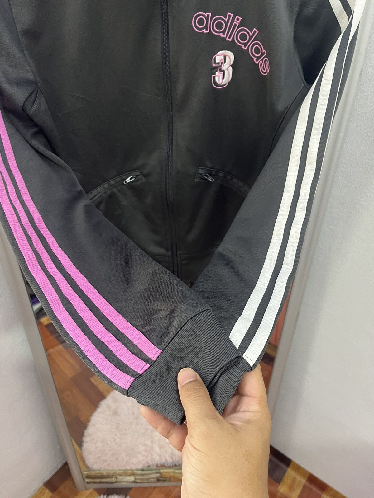 Adidas Adidas 3 Stripe Track Jacket Pink White Embroidery Size S / US 4 / IT 40 - 4 Thumbnail