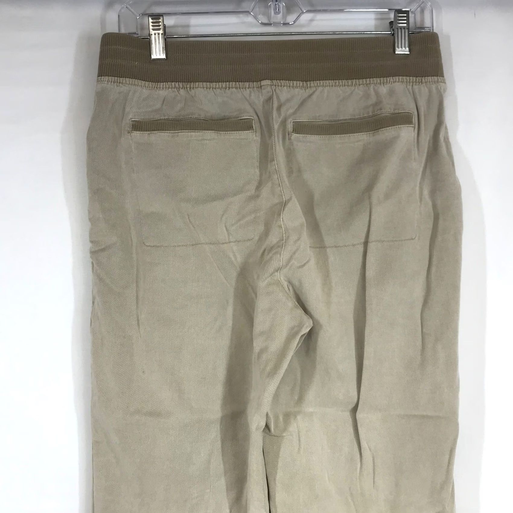 Soft Surroundings Soft Surroundings Pants Cargo Womens Small Tan Khaki Ribbed Elastic Waist Pockets D-Ring Hem Retro Nautical Casual Workwear - Mens? Size 28" / US 6 / IT 42 - 5 Thumbnail