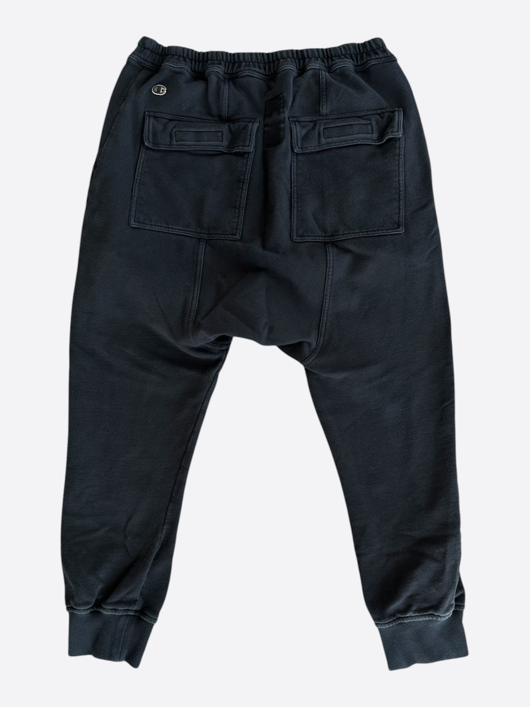 Rick Owens Champion Black & White Embroidered Logo Sweatpants Size US 38 / EU 54 - 2 Thumbnail