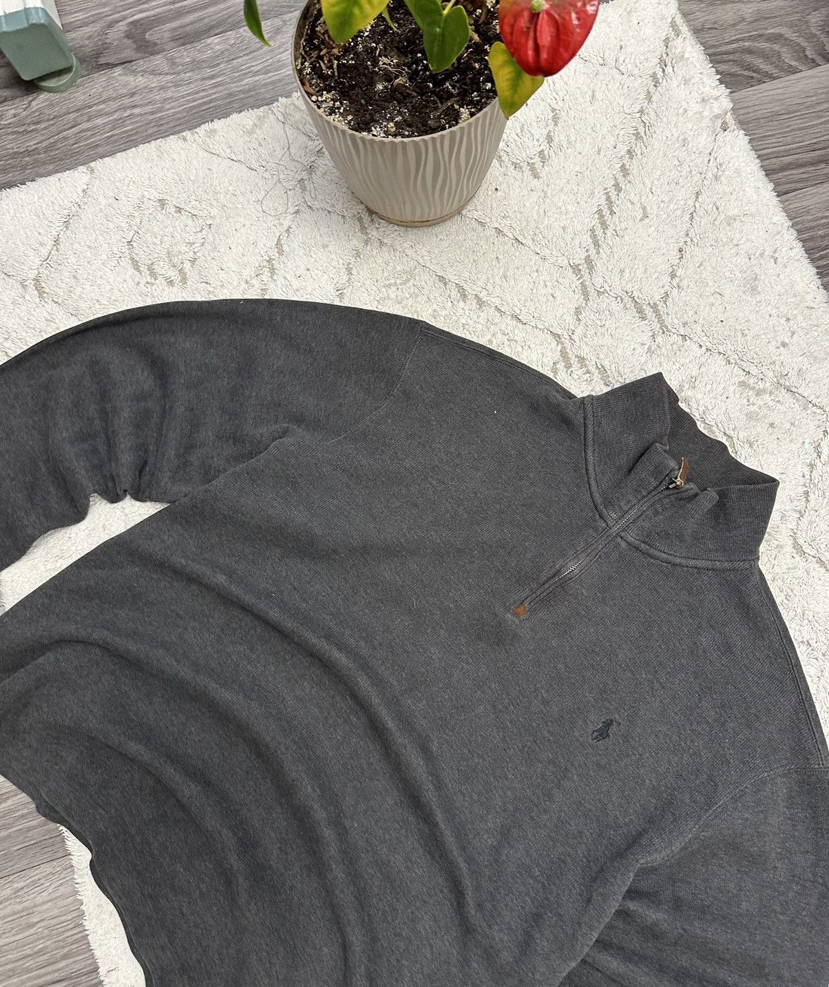 Polo Ralph Lauren RARE Polo Ralph Lauren Vintage 1/3 zip grey sweater S Size US M / EU 48-50 / 2 - 3 Thumbnail