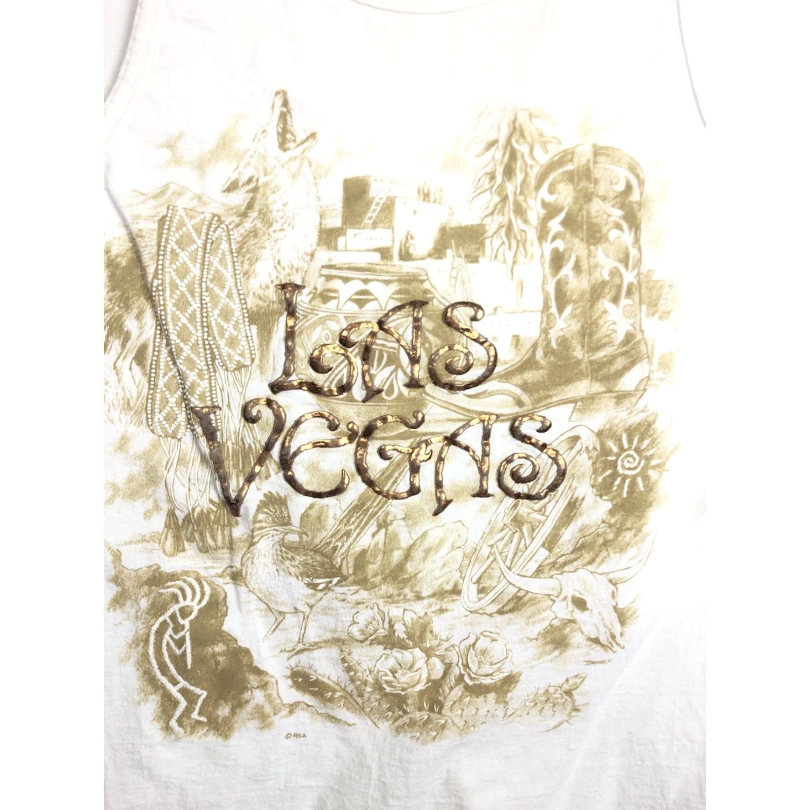 Vintage VINTAGE Las Vegas Nevada Tank Top Graphic Shirt XL Men USA Made 1990s Casino White Murina Tank Top 1990s Mens XL White Murina Tank Top️ Size US XL / EU 56 / 4 - 2 Thumbnail