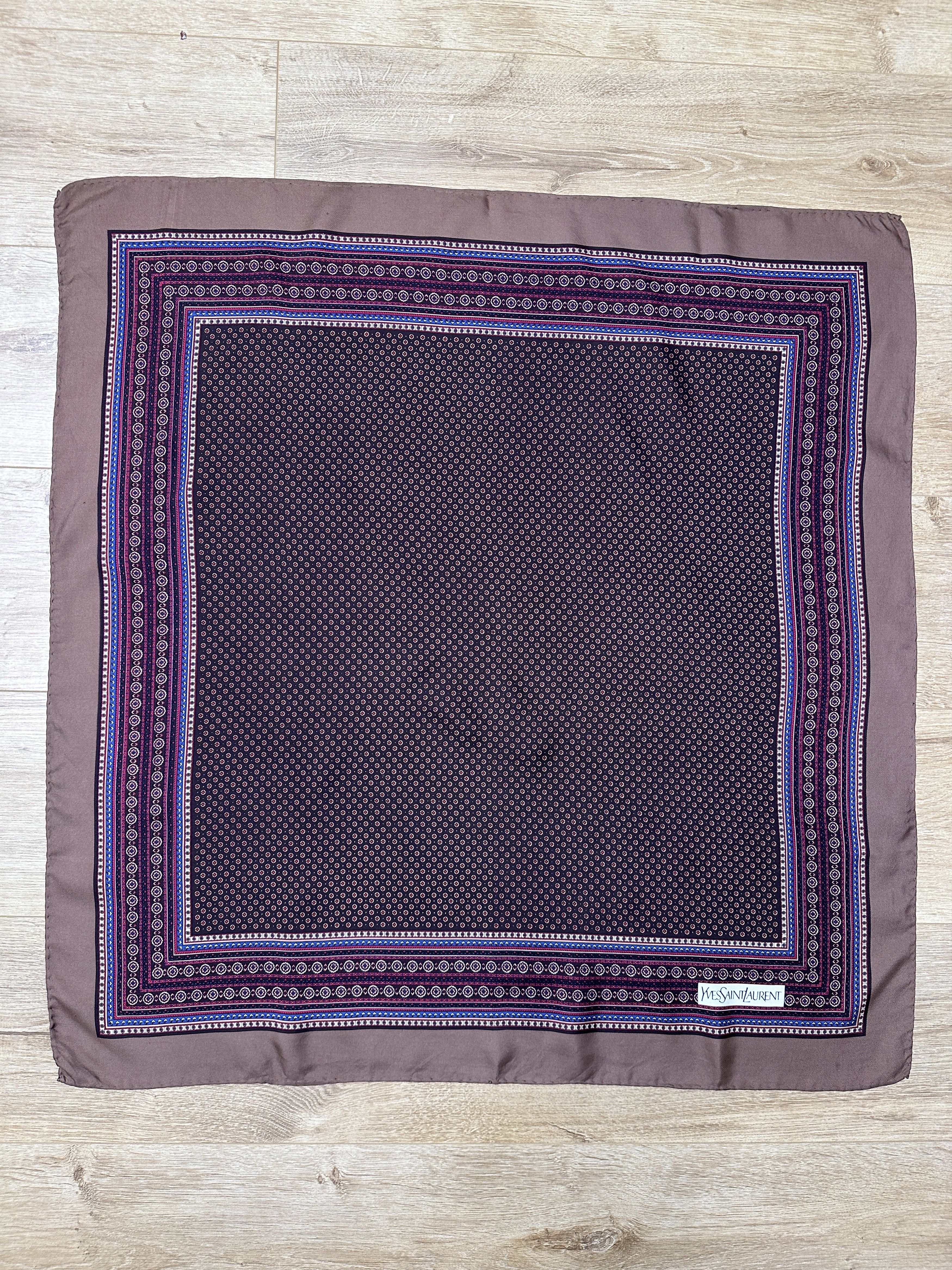 Yves Saint Laurent Yves Saint Laurent Vintage Silk Scarf 90s Geometric Square Size ONE SIZE - 6 Thumbnail