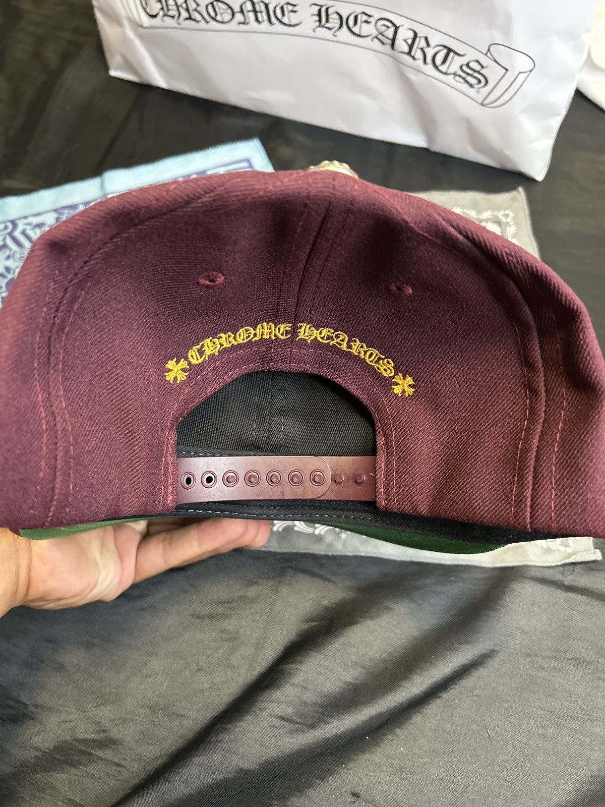 Chrome Hearts Chrome Hearts Burgundy 6 Panel BaseBall Hat. RARE. Size ONE SIZE - 3 Thumbnail