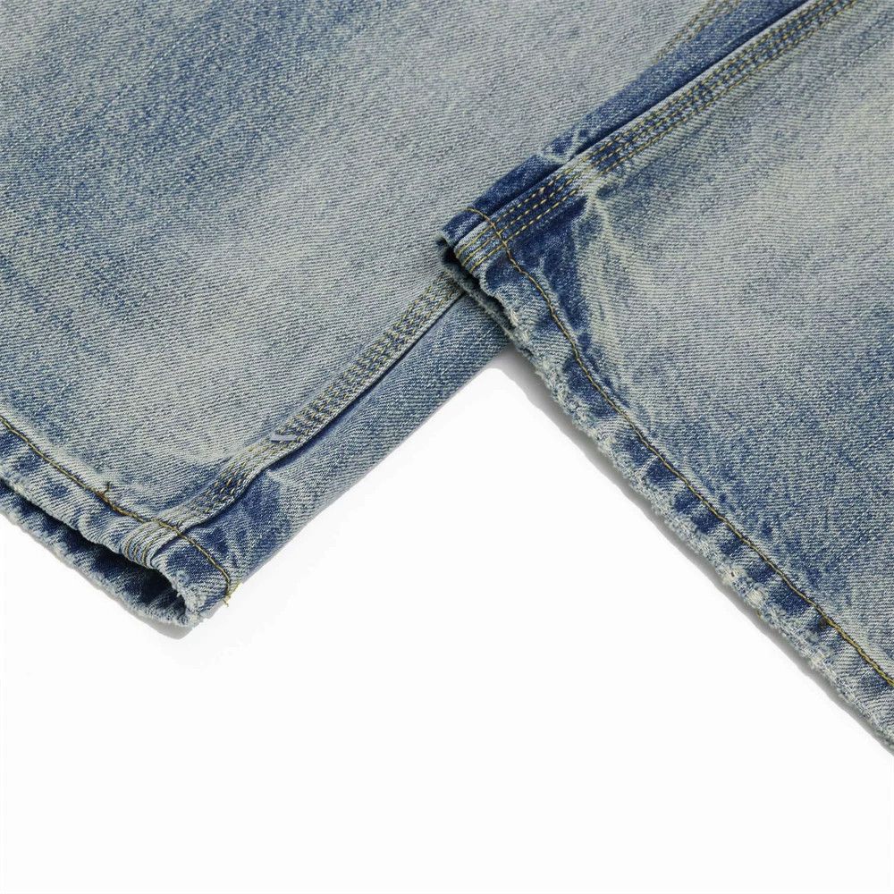 Jean Men's loose wide-leg punk distressed washed gradient jeans Size US 32 / EU 48 - 6 Thumbnail