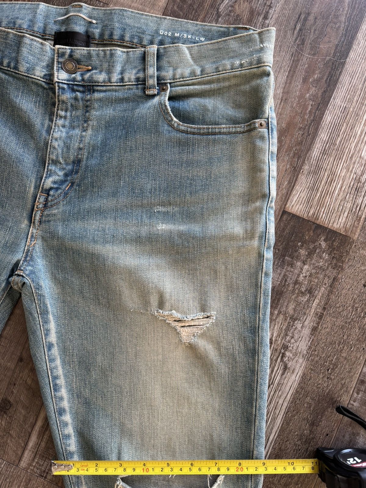 Saint Laurent Paris Saint Laurent Paris D02 Crash Denim Size US 33 - 16 Thumbnail