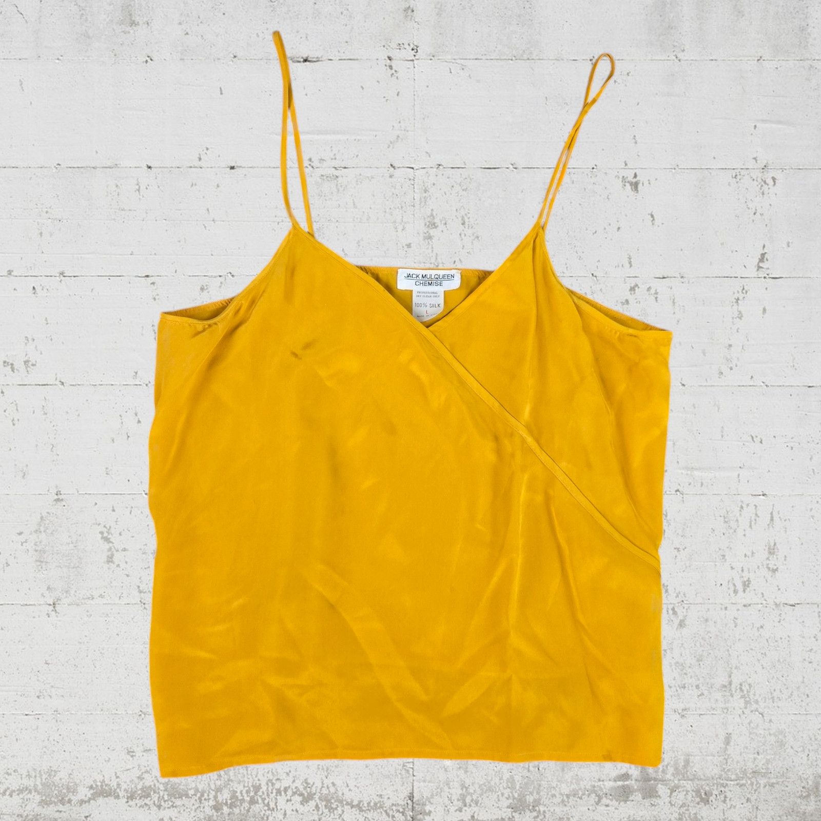 Vintage 1970s Golden Yellow Silk Tank Top Jack Mulqueen Size Small Size S / US 4 / IT 40 - 2 Thumbnail