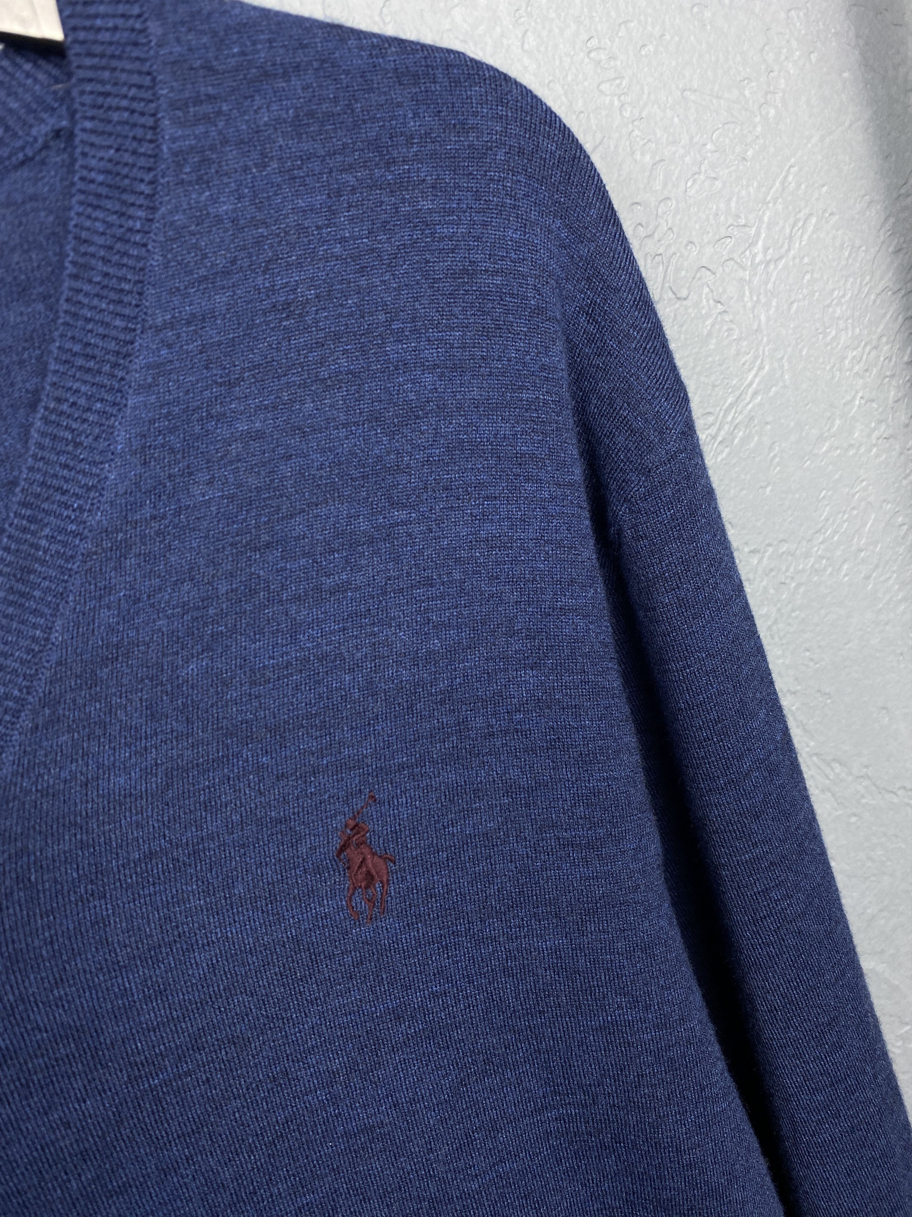 Polo Ralph Lauren Polo Ralph Lauren Vintage V-Neck Mens Wool Sweater Size US L / EU 52-54 / 3 - 3 Thumbnail