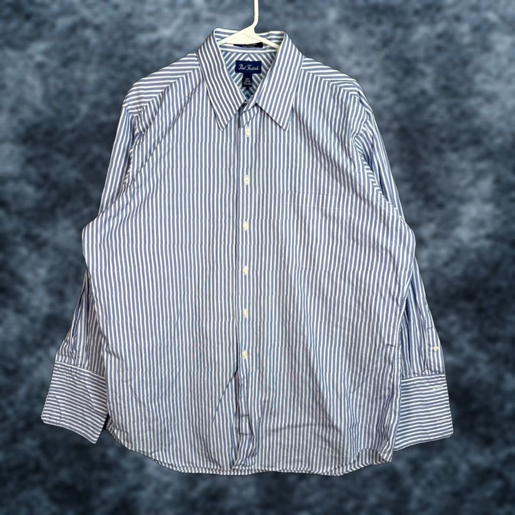slim fit dress slacks Non-Iron Cotton Stripe Dress Shirt with Contrast Trim