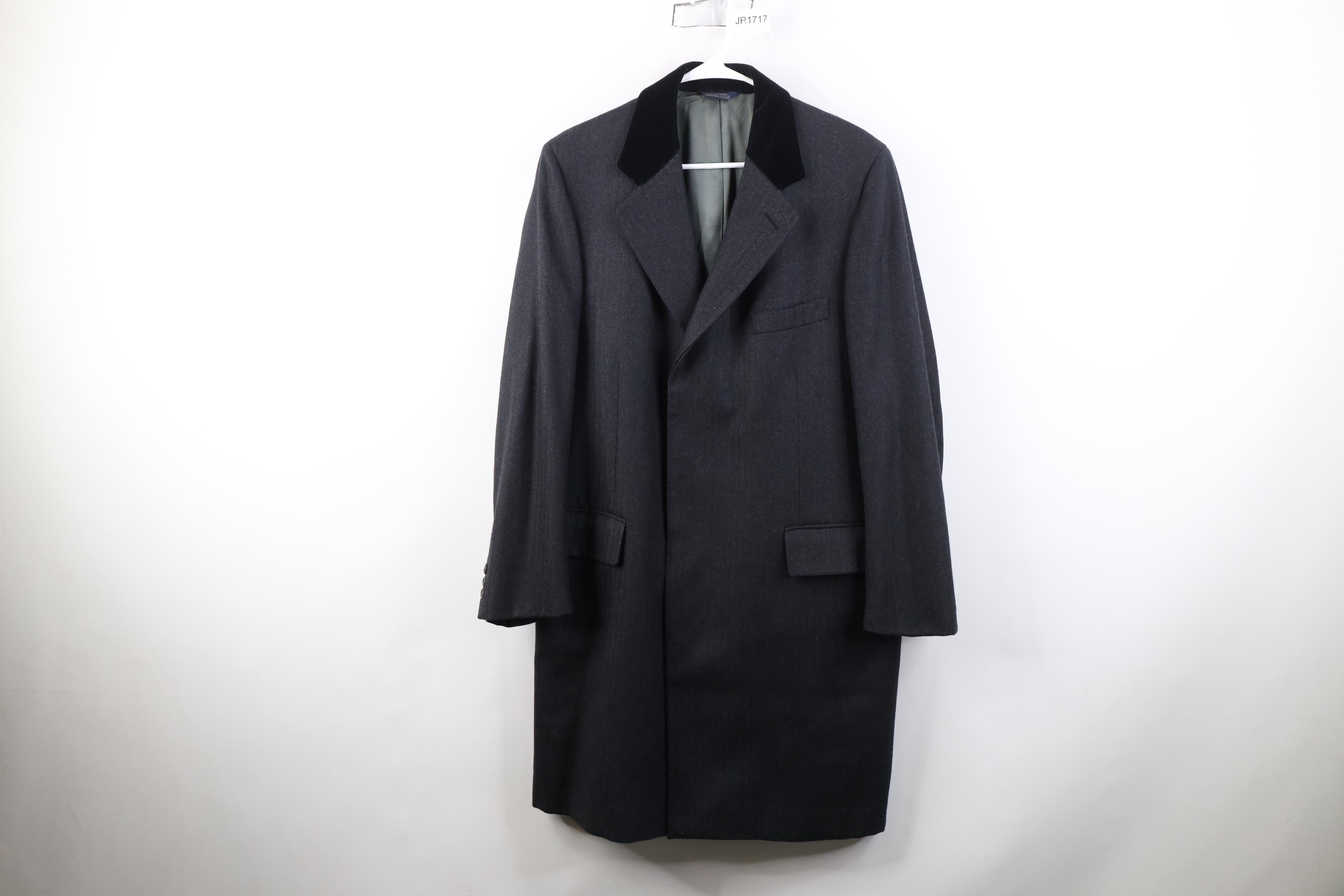 Vintage Vintage 70s Streetwear Wool Herringbone Overcoat Gray USA Size US XXL / EU 58 / 5 - 1 Thumbnail