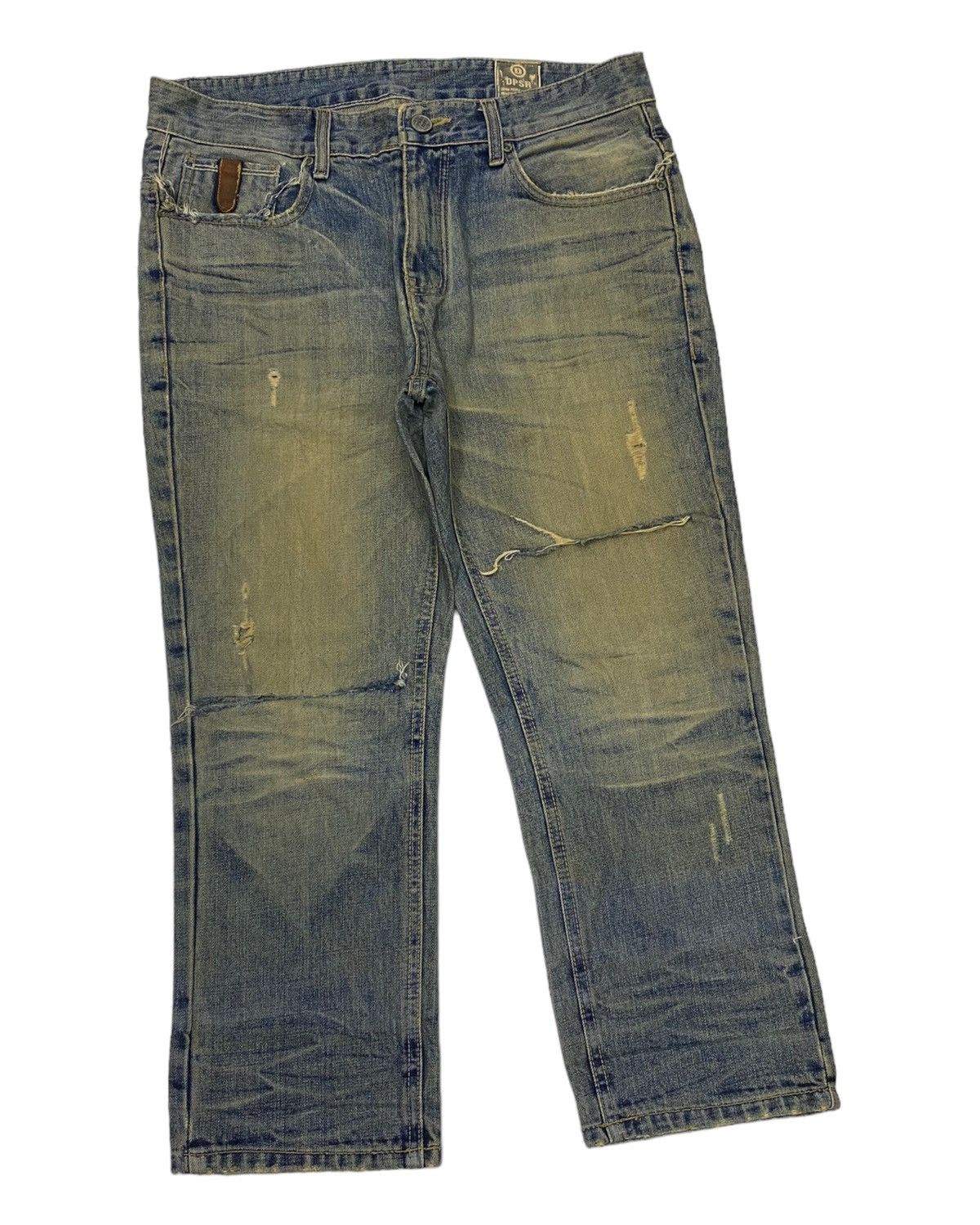 Prps VINTAGE DPSR JAPAN BRAND DISTRESSED DENIM JEANS CROPPED Size US 34 / EU 50 - 3 Thumbnail