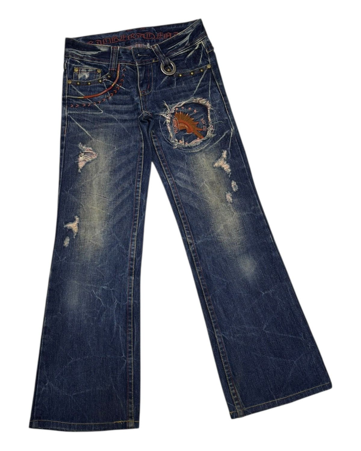 Hysteric Glamour RIOBERA DISTRESSED FLARED BOOTCUT JEANS Size 29" - 3 Thumbnail