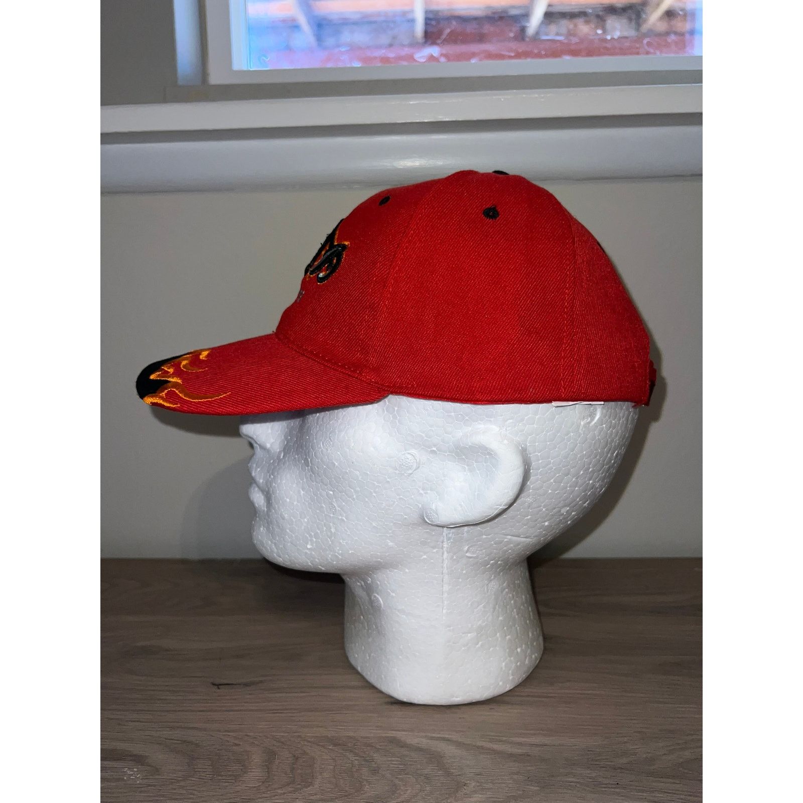 Vintage Y2K Choppers Motorcycle Flames Red Black Hat Headwear 2000s Size ONE SIZE - 4 Thumbnail