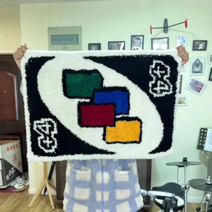 Handmade Card Carpet Soft Tufted Rug Cute Size ONE SIZE - 6 Thumbnail
