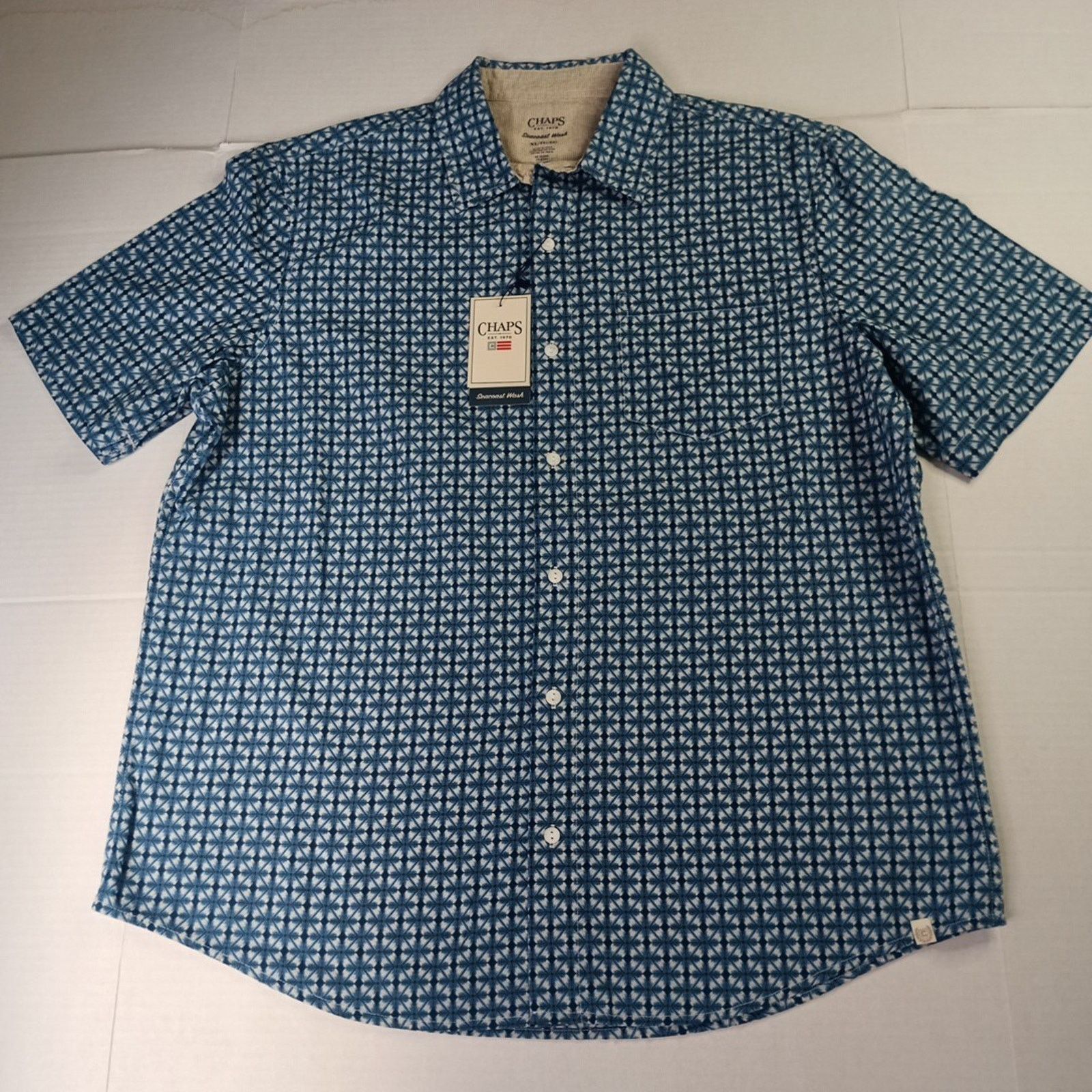 Chaps Chaps Seacoast Wash Linen Woven Shirt Men's XL Lake Blue Size US XL / EU 56 / 4 - 1 Thumbnail
