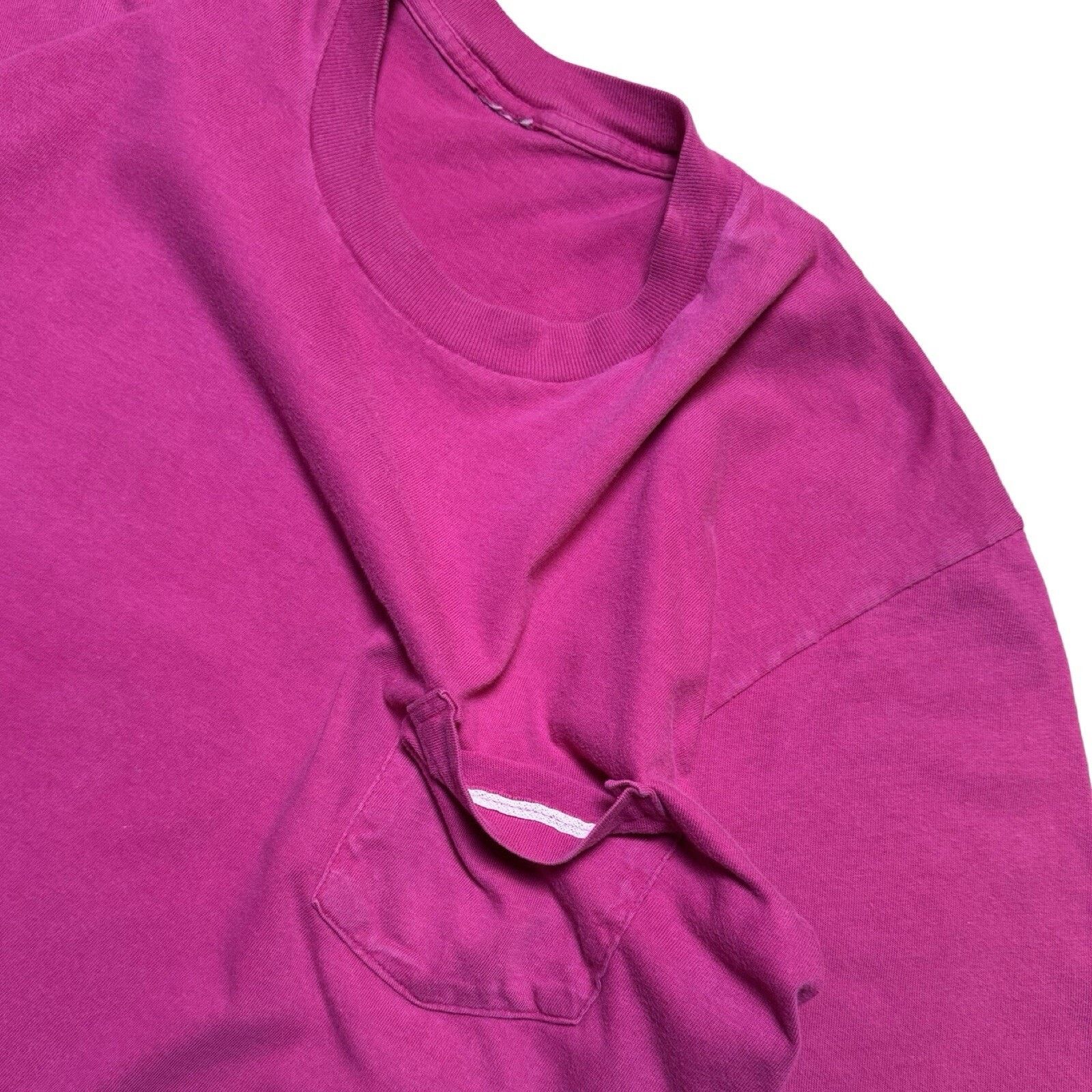 Vintage Vintage 80s Selvedge Pocket T Shirt Cropped Light Plum L Size US L / EU 52-54 / 3 - 2 Thumbnail