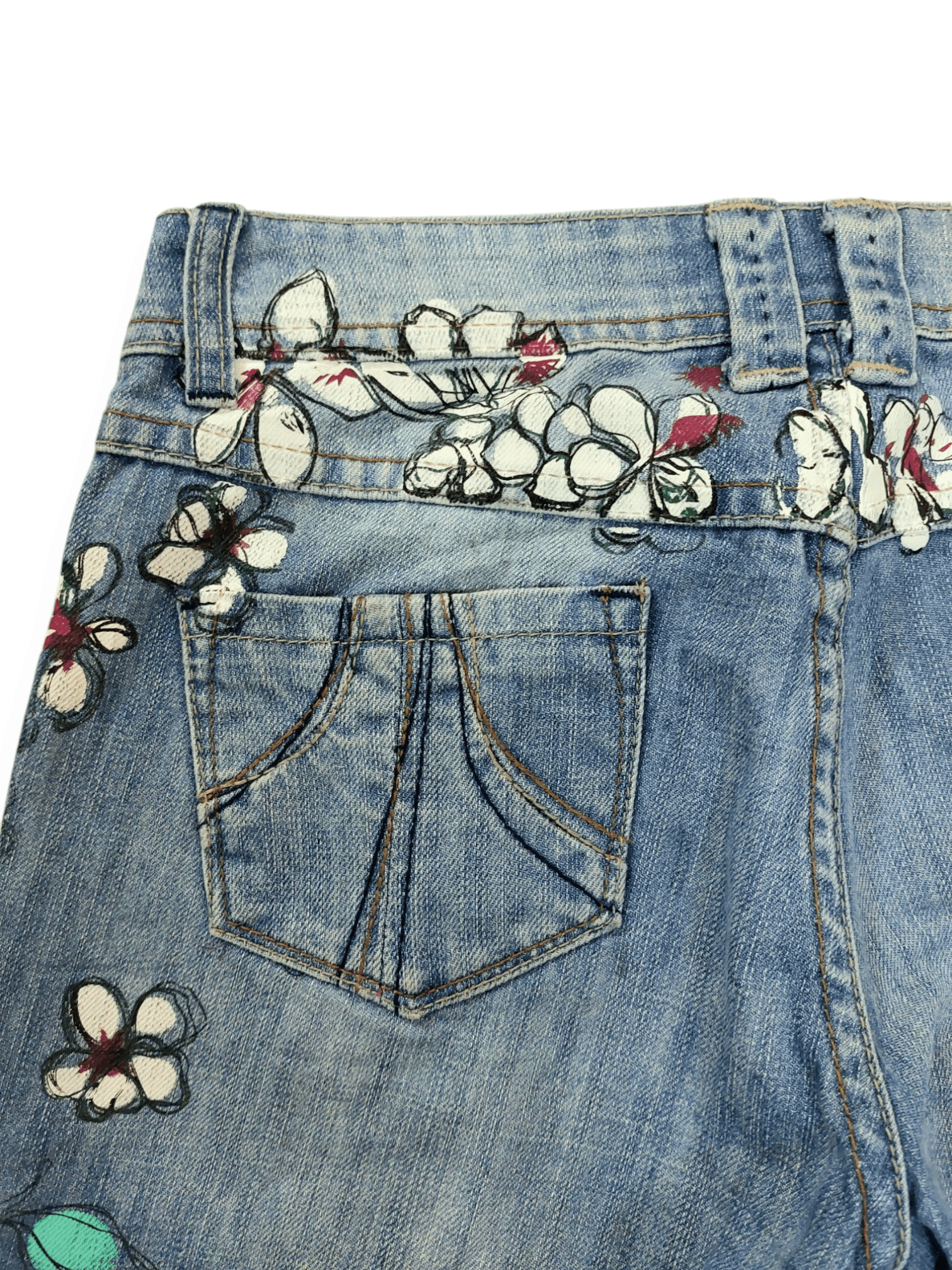 Desigual Desigual Florish Flower Art Denim Size 26" / US 2 / IT 38 - 13 Thumbnail