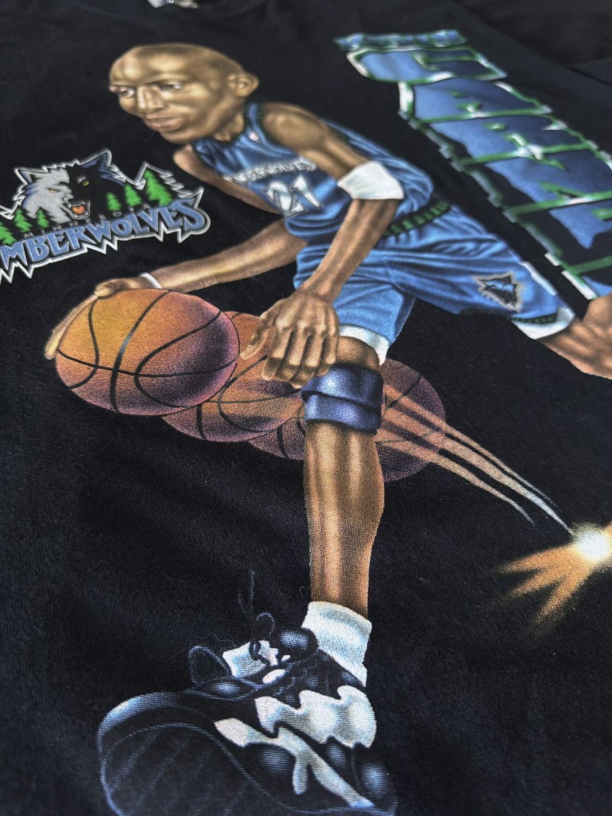 Pro Player 90s Kevin Garnett Minnesota Timberwolves Basketball VTG Tee Size US L / EU 52-54 / 3 - 4 Thumbnail