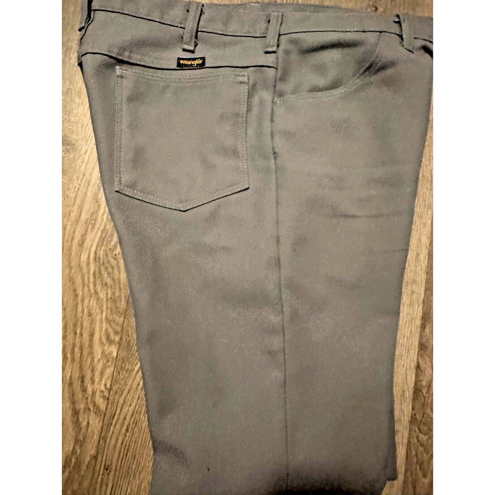 Wrangler Vintage 90s Polyester Wrangler Old School Khakis Gray 33x30 Size US 33 - 3 Thumbnail