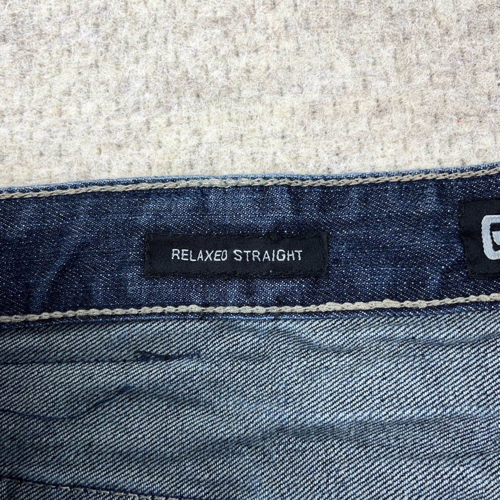 Vintage Black Jeans Men 38x32 Relaxed Straight 5-Pocket Embroidered Blue Denim Cotton Polyester Spandex Mid Rise Casual All Seasons Mens Jeans Size US 38 / EU 54 - 4 Thumbnail
