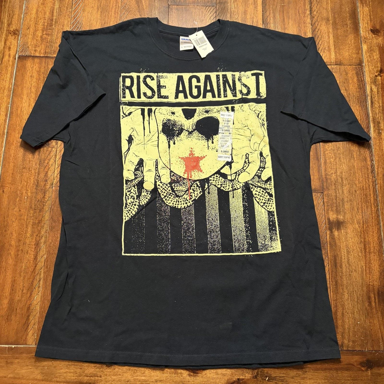 Gildan Rise Against Shirt Mens XL Black Gildan Red Star Tee T-Shirt Size US XL / EU 56 / 4 - 2 Thumbnail