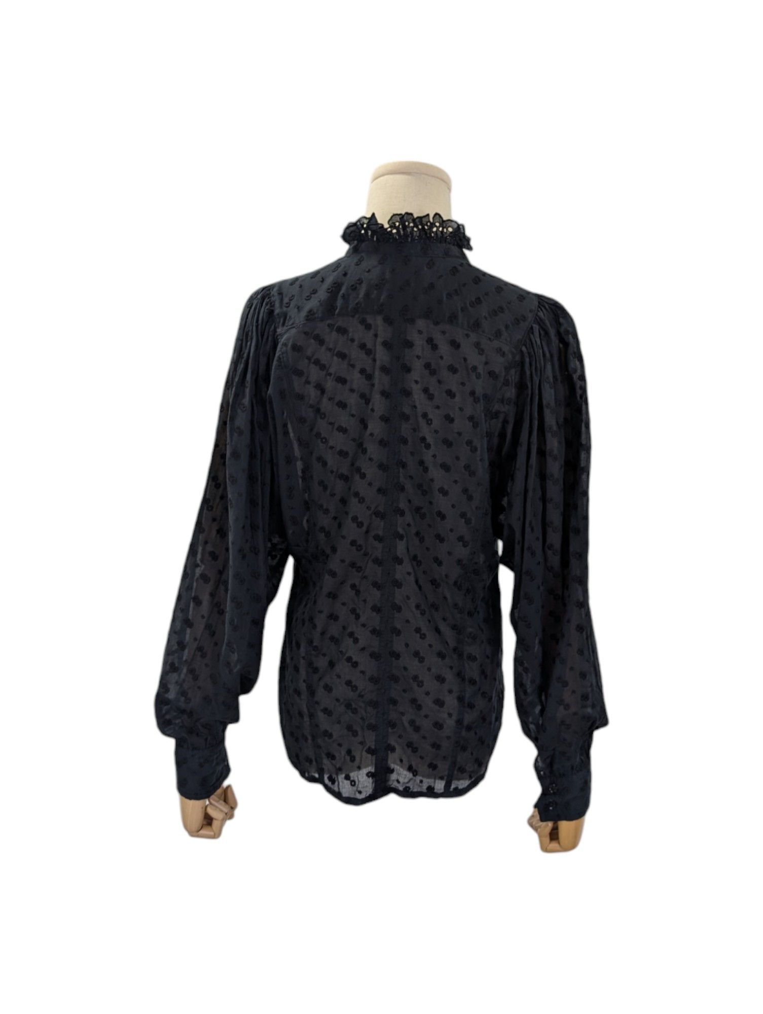 Isabel Marant Etoile Black Cotton Blouse Size XS / US 0-2 / IT 36-38 - 2 Thumbnail