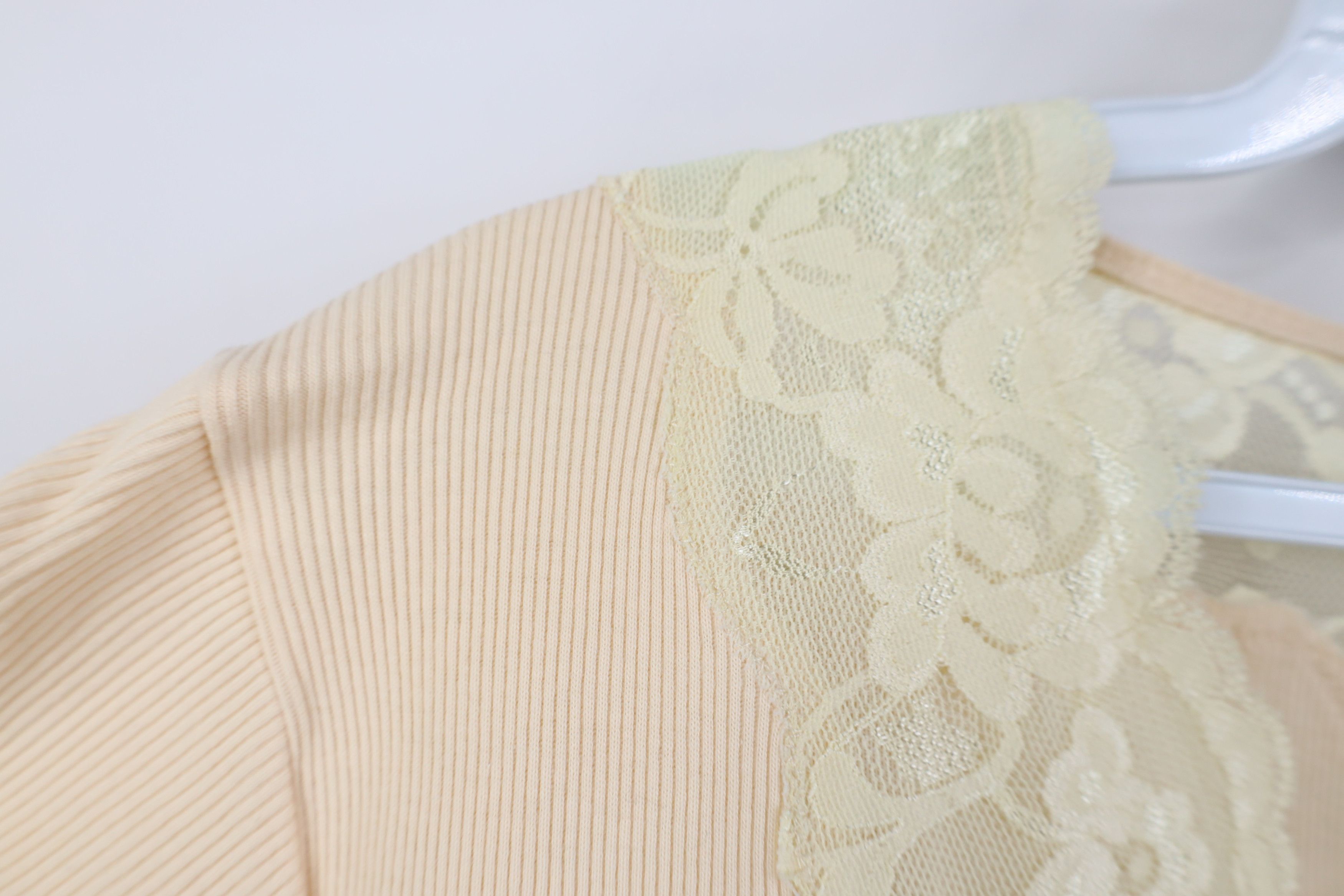 Vintage Vintage 90s Streetwear Flower Ribbed Knit T-Shirt Yellow Size XL / US 12-14 / IT 48-50 - 7 Thumbnail