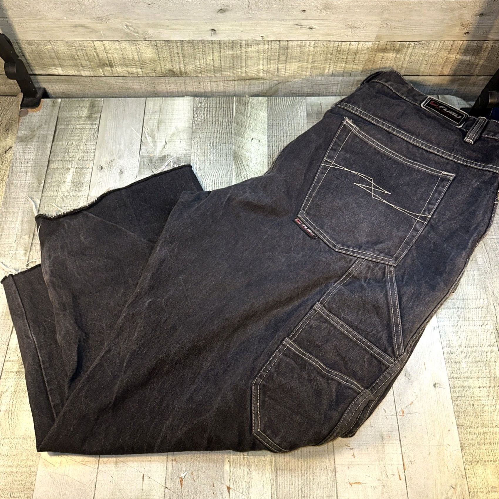 Fubu VINTAGE FUBU Jeans Baggy Wide-Leg Carpenter Black 44 x 30 Mens Size US 44 / EU 60 - 4 Thumbnail