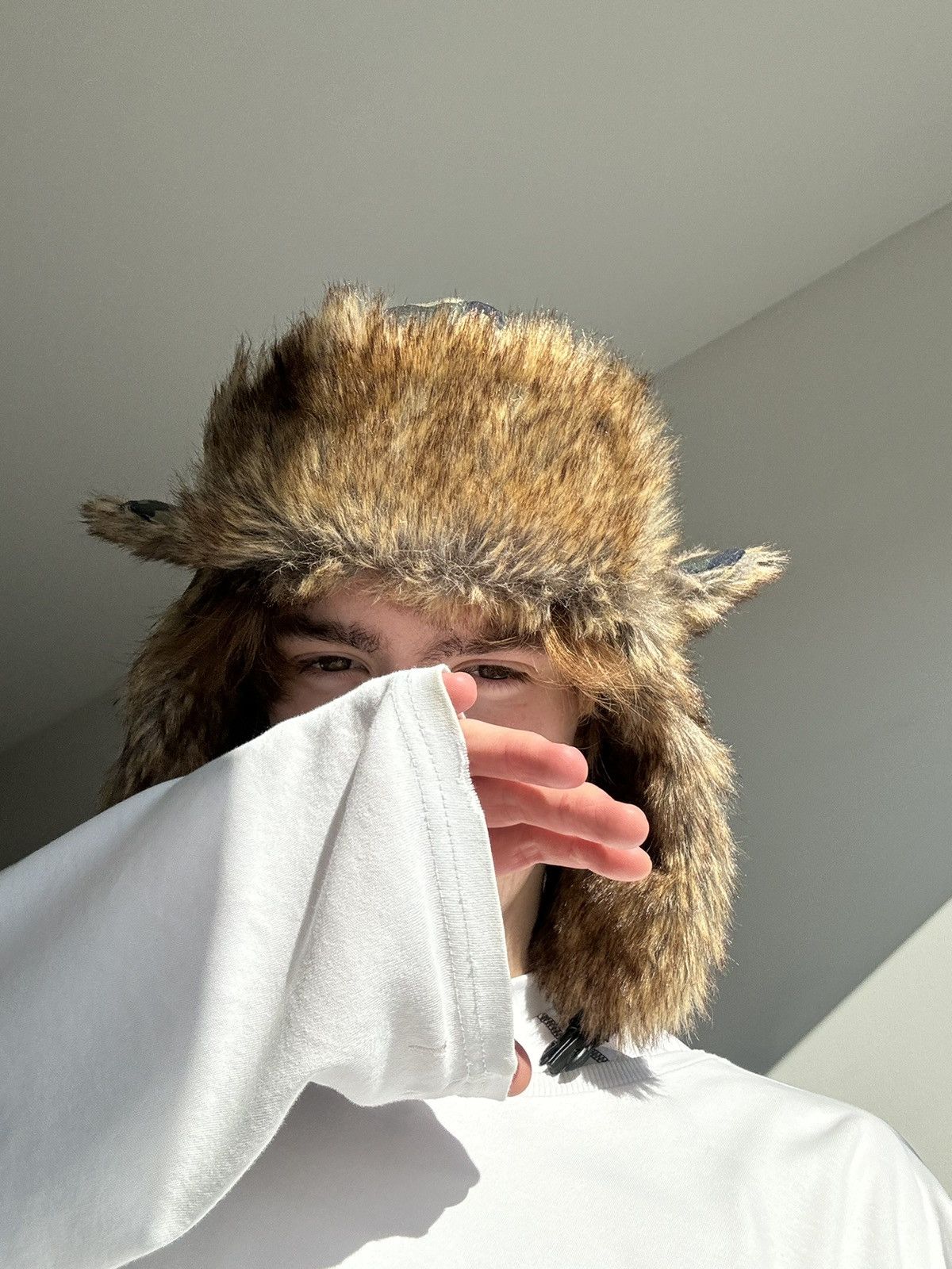 Hysteric Glamour Vintage Camo fuzzy mohair japanese ushanka hat avant garde Size ONE SIZE - 14 Thumbnail