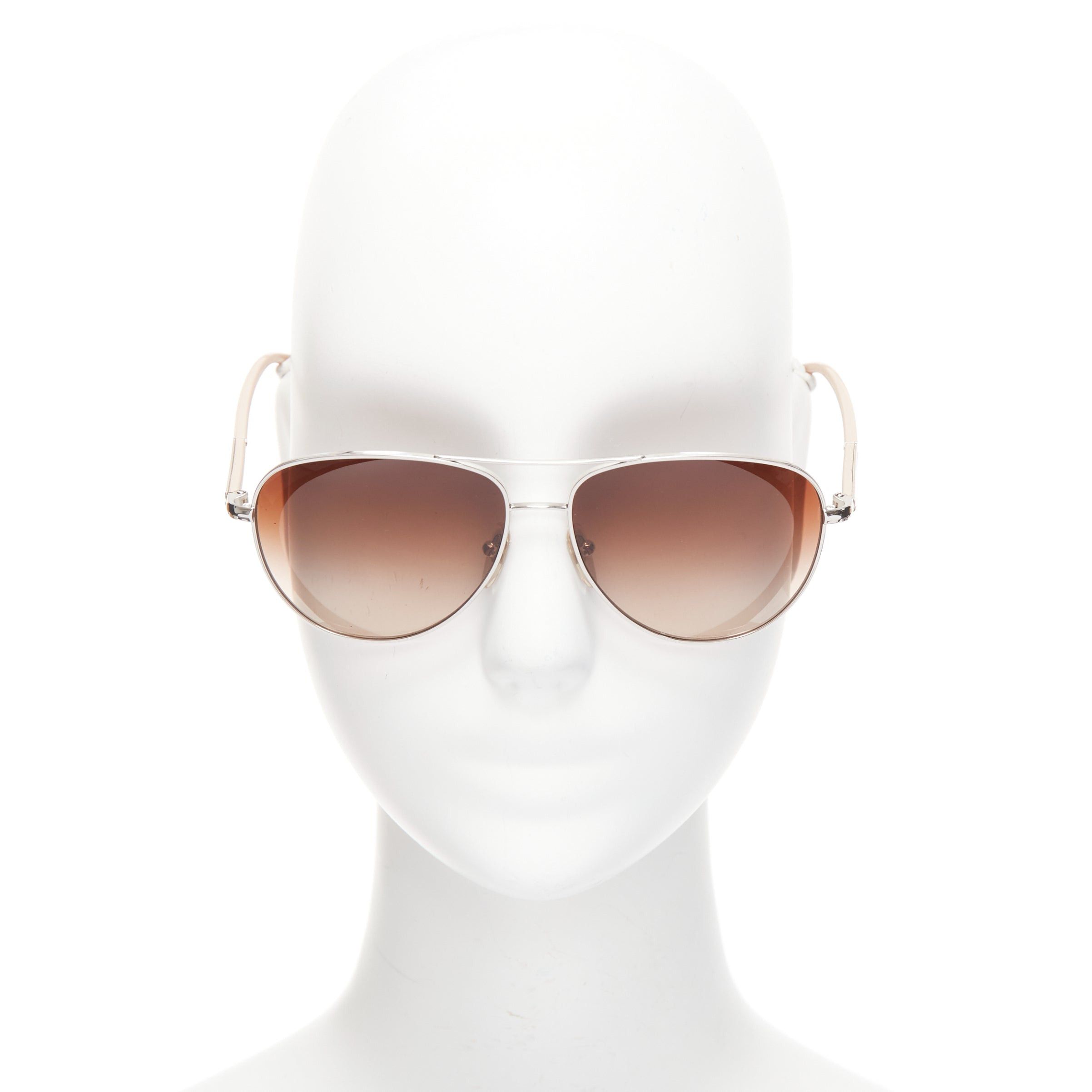 Stella McCartney STELLA MCCARTNEY SM3011 silver nude frame brown ombre lens sunglasses Size ONE SIZE - 1 Thumbnail