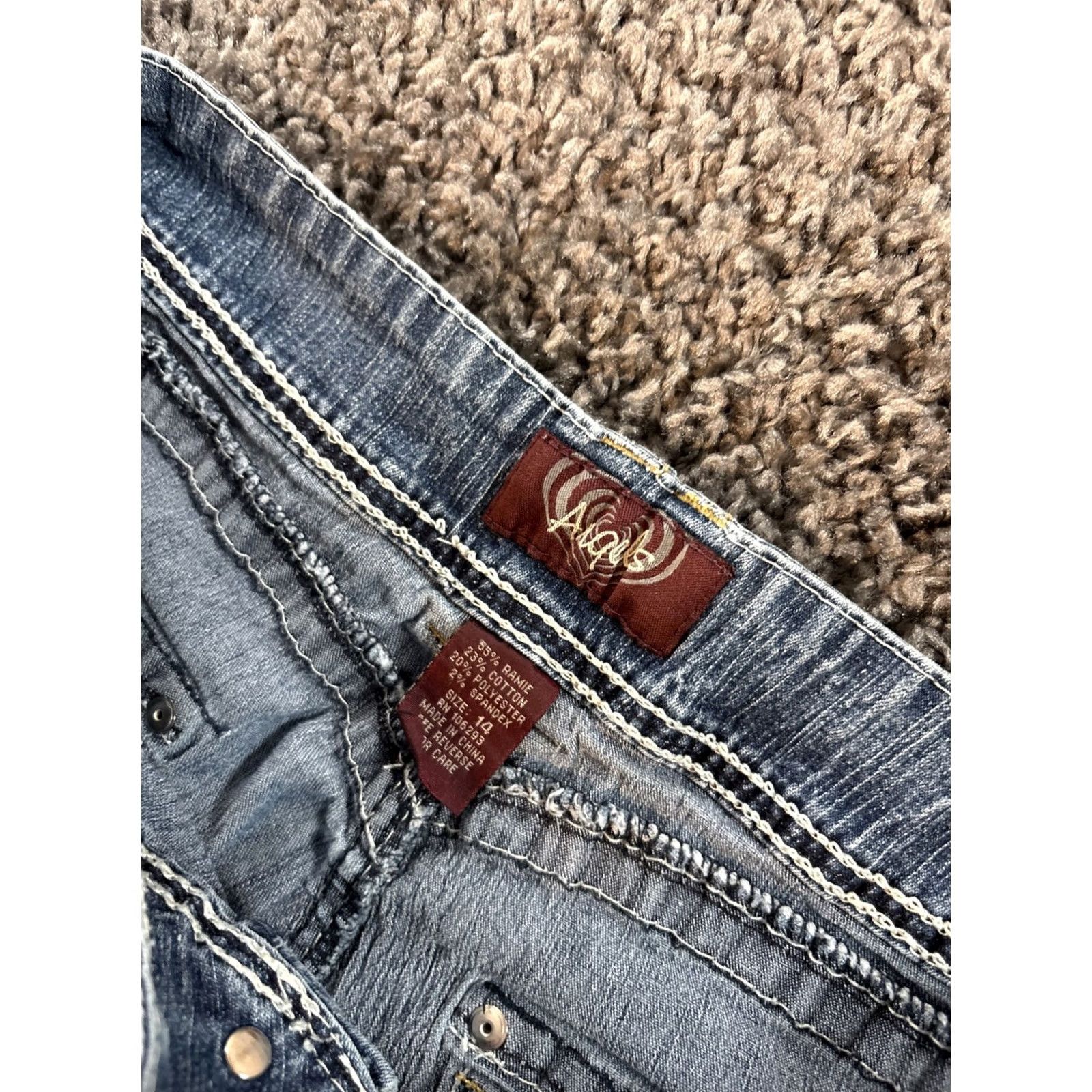 Vintage ANGELS Capri Jeans Blue Denim Low Rise 14 Juniors Cuffed Pockets Size 36" / US 14 / IT 50 - 6 Thumbnail