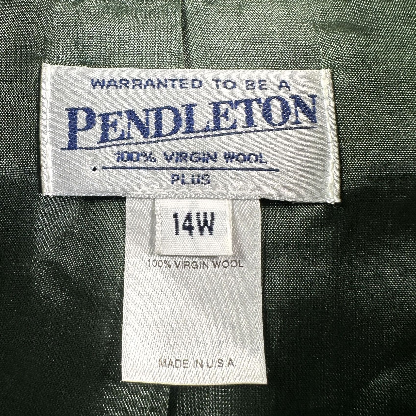 Pendleton Pendleton Blazer Jacket Womens 14W Green Wool Plus Lined Tailored Fit USA Jacket Blazer 14W Womens Green Wool Plus Lined Tailored Fit Pendleton Size XL / US 12-14 / IT 48-50 - 4 Thumbnail