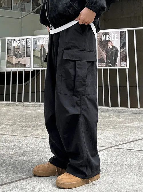 VIBE Black Multi Pocket Cargo Pants Size US 32 / EU 48 - 7 Thumbnail