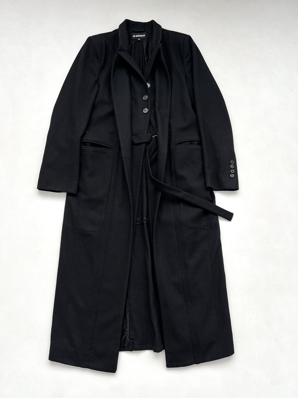 Ann Demeulemeester Ann Demeulemeester Wool Fleece Maxi Long Coat Double Belt Size S / US 4 / IT 40 - 7 Thumbnail