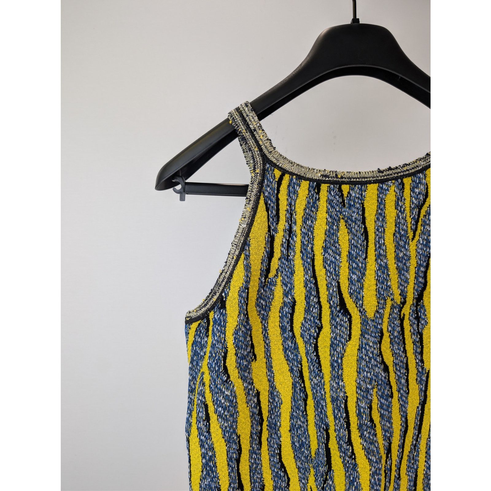 Bottega Veneta o1rshd1 Animal Jacquard Tank Top in Yellow / Blue Size US S / EU 44-46 / 1 - 14 Thumbnail