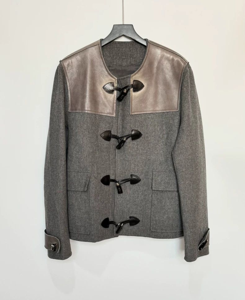 givenchy gray wool toggle coat