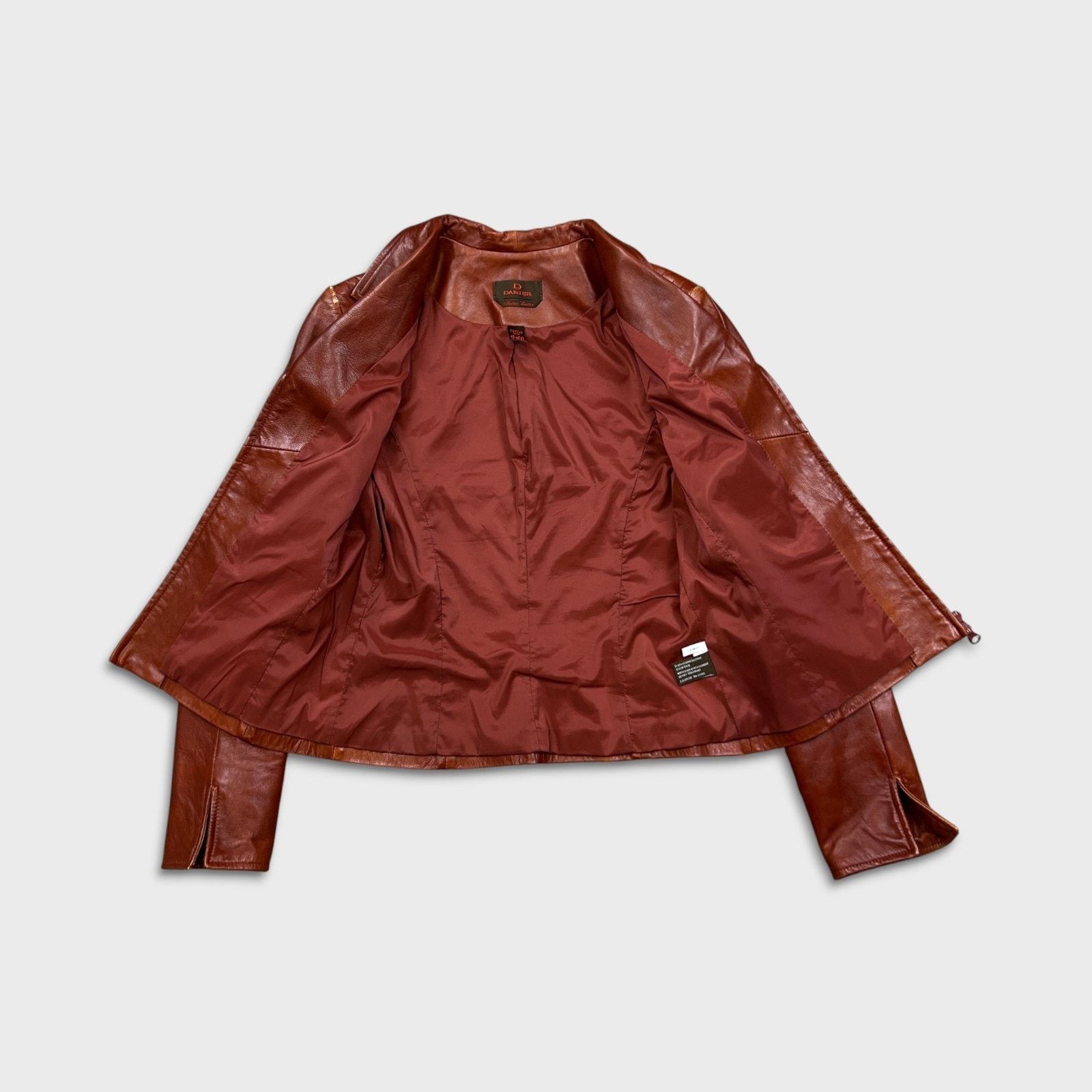 Danier × Vintage Vintage Danier Leather Jacket Y2K Zip Front Wing Collar Coat Size S / US 4 / IT 40 - 6 Thumbnail