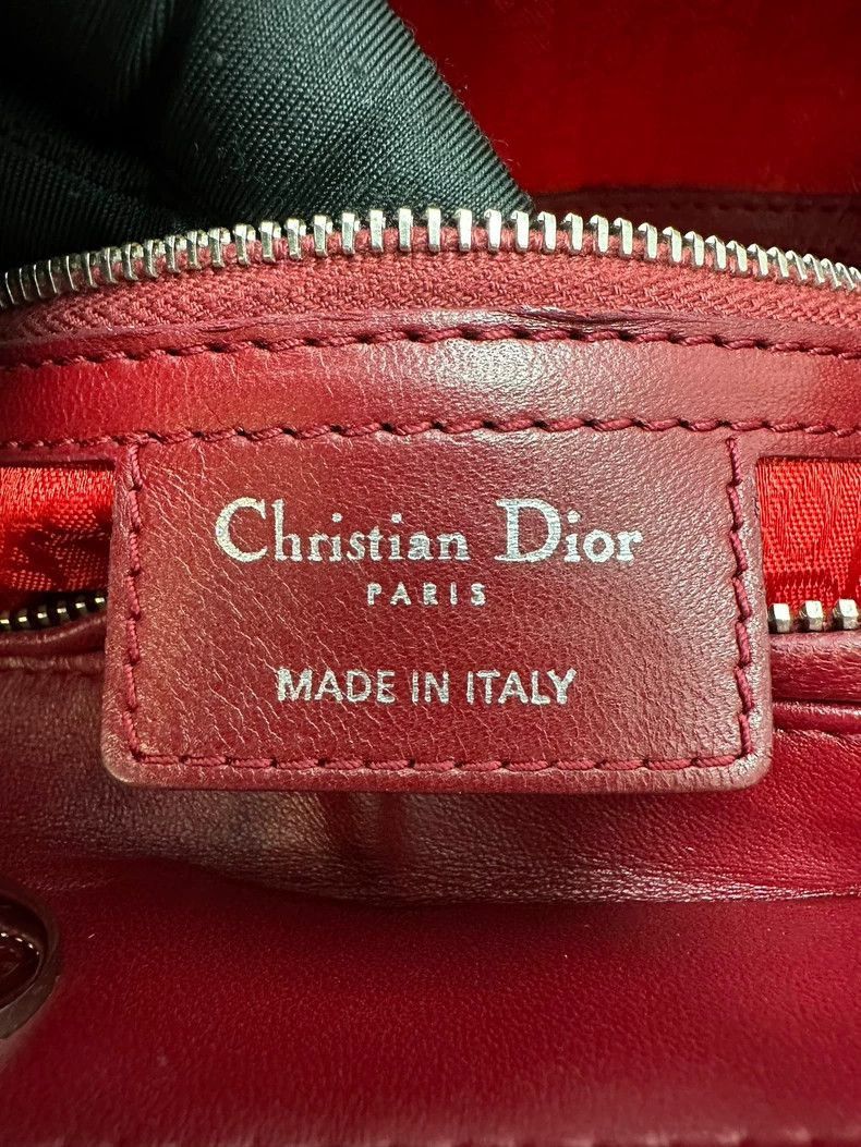 Dior Lady Dior Red Lambskin Handbag 33cm-2506 Size ONE SIZE - 8 Thumbnail