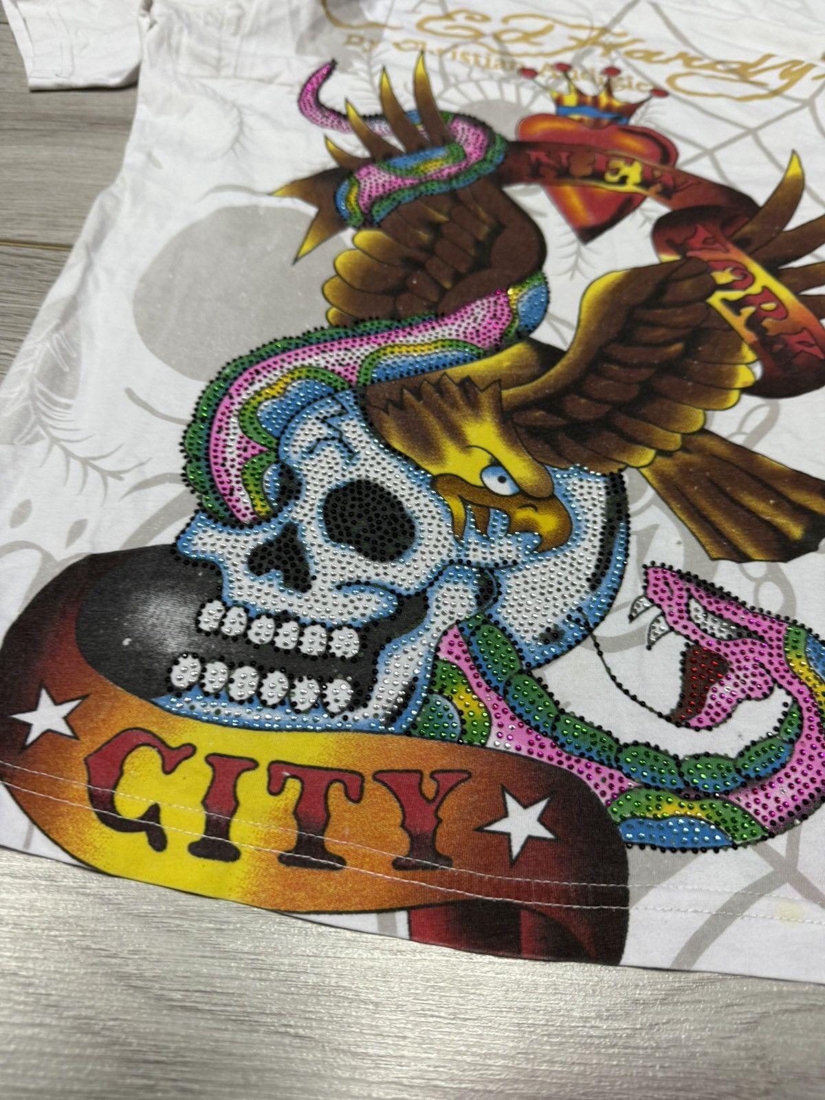 Ed Hardy Ed Hardy New York city skull wings rhinestones tee shirt Size US M / EU 48-50 / 2 - 3 Thumbnail
