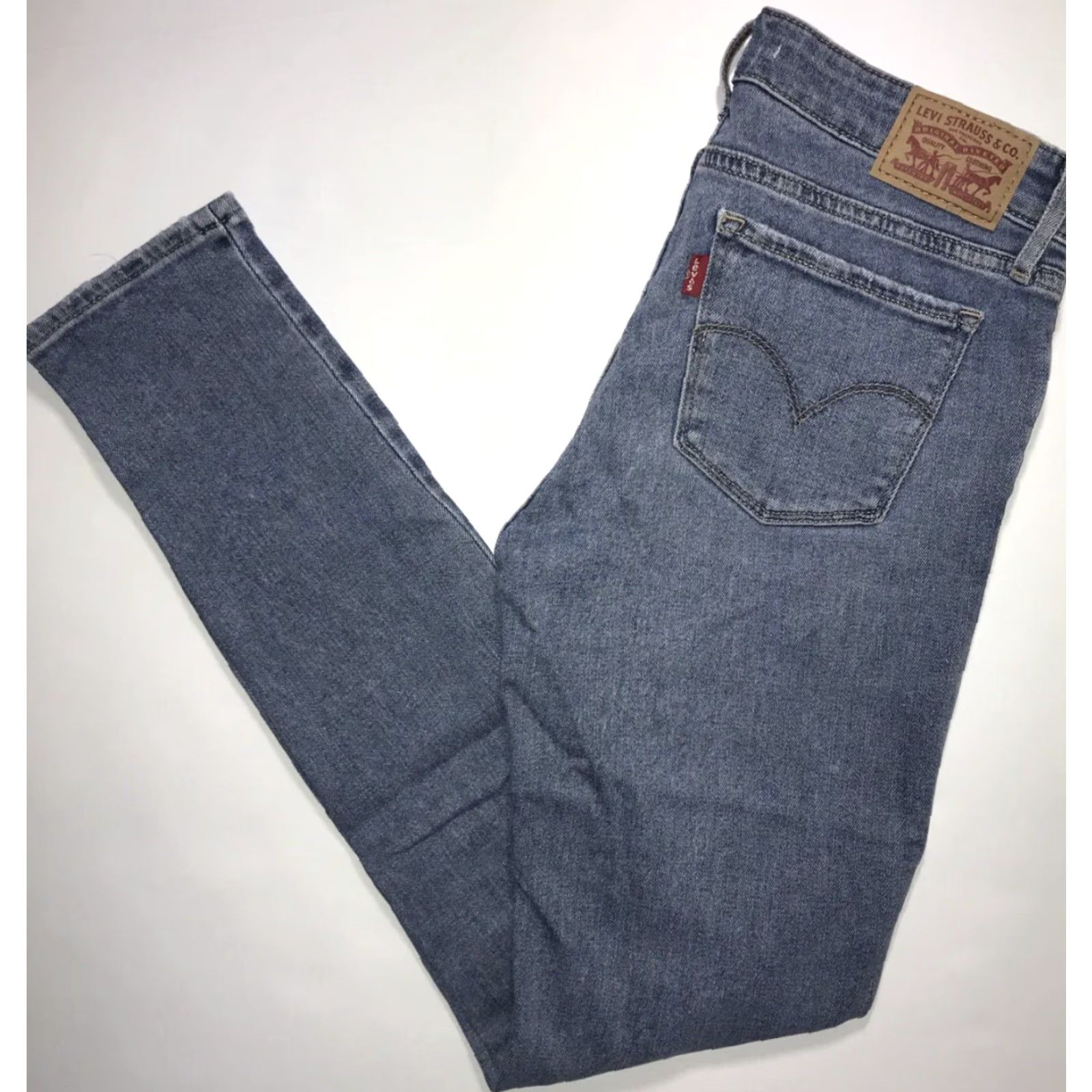 Levi's Levi's Jeans Skinny 711 Women 27 Blue Medium Wash 30in Inseam Low Rise Distressed Slim Pant Womens Size 27" / US 4 / IT 40 - 2 Thumbnail