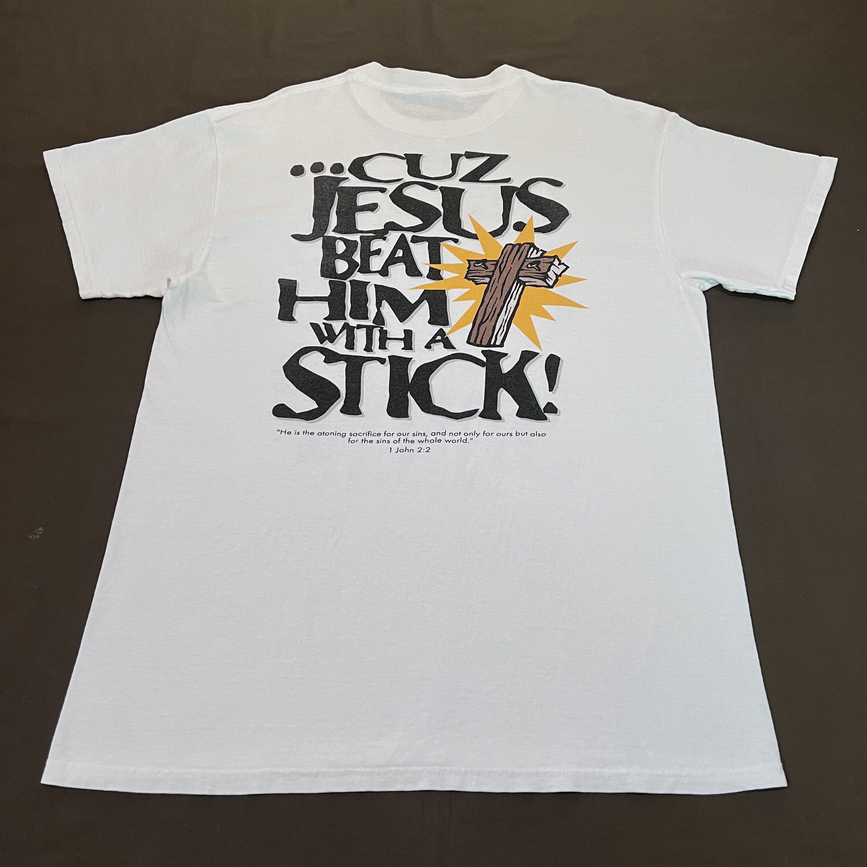 Vintage Vintage 90s Jesus Satan is ugly as sin Promo Tee Size US L / EU 52-54 / 3 - 6 Thumbnail