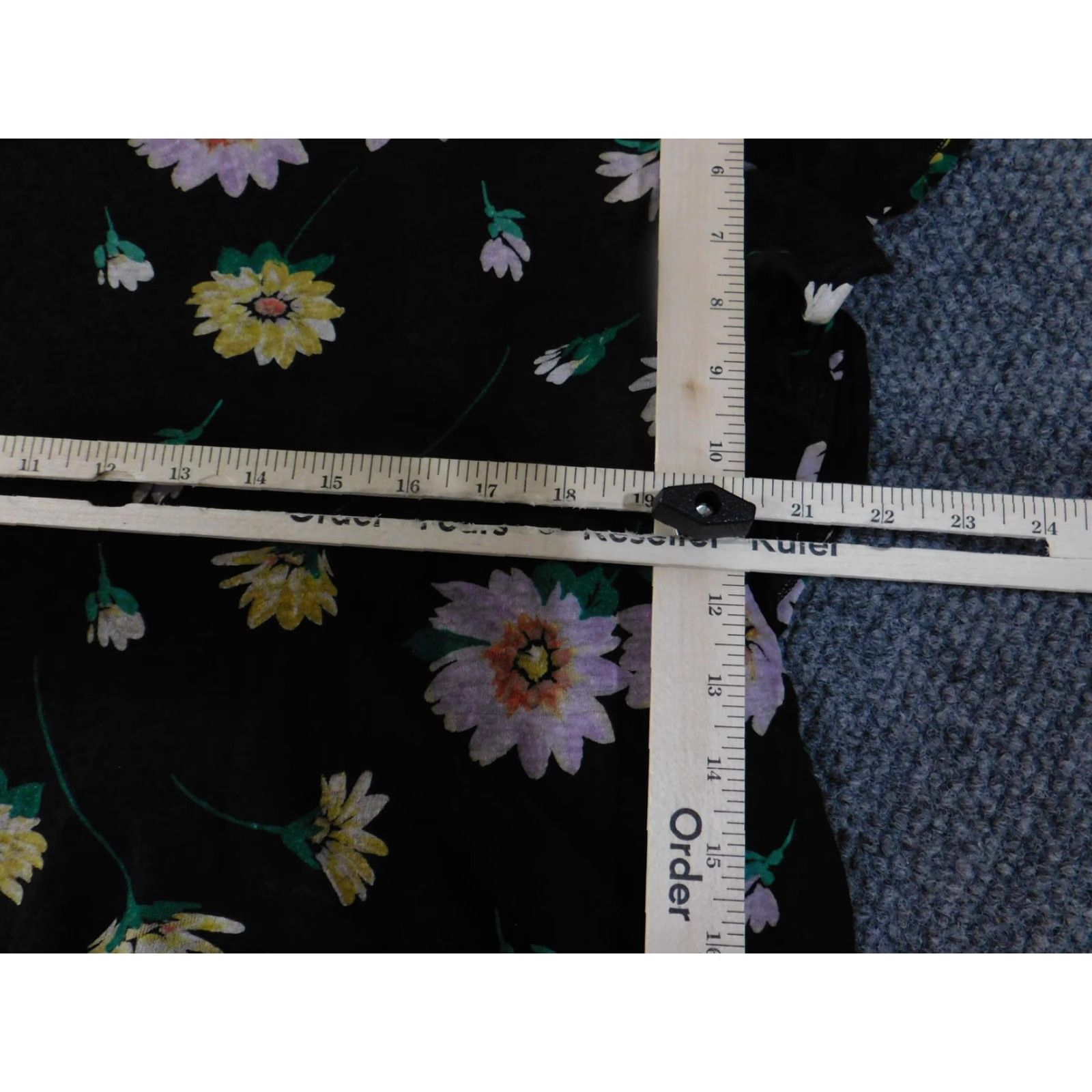 Loft LOFT Shirt Womens Medium Black Pink Yellow Floral Linen Ruffle Sleeve Blouse Size M / US 6-8 / IT 42-44 - 7 Thumbnail