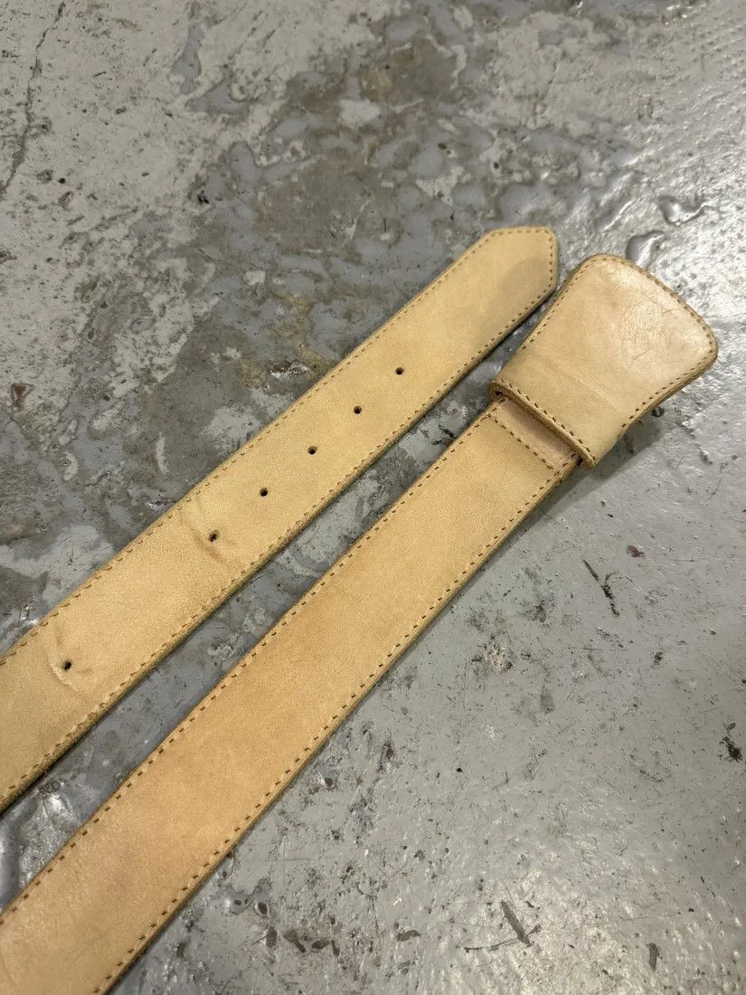 Designer × Maison Margiela × Vintage 2012 Maison Martin Margiela Beige Leather Cowboy Belt Size ONE SIZE - 4 Thumbnail