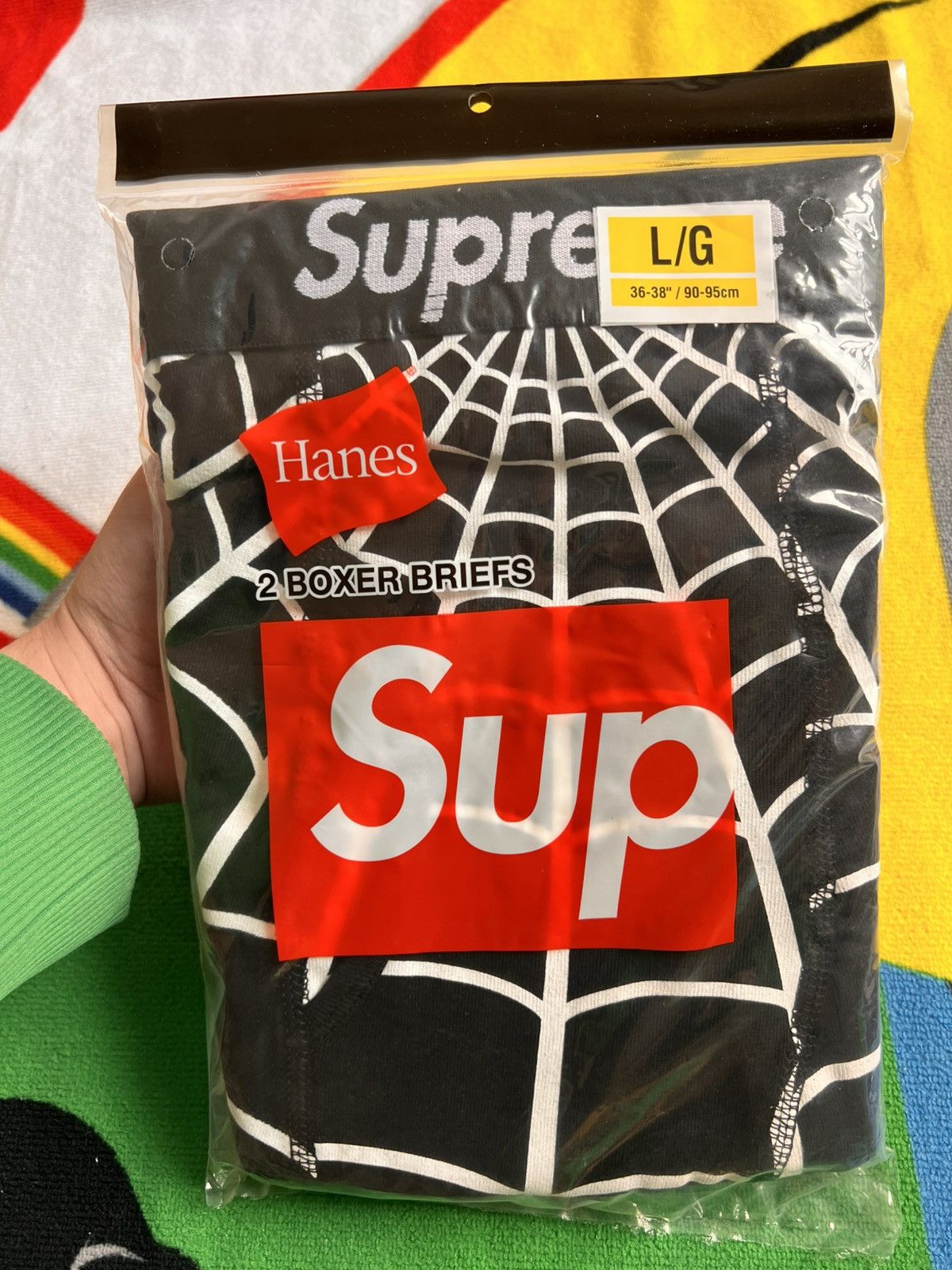 Supreme L Supreme x Marvel Spider-Man Web Boxer Briefs hanes Black Size US 34 / EU 50 - 5 Thumbnail