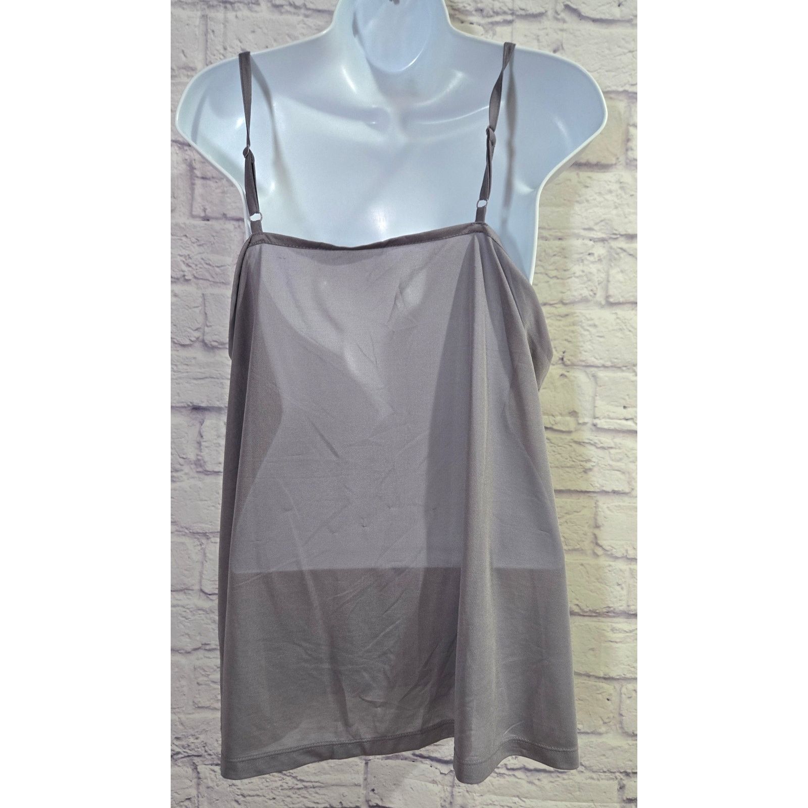 Other Gray Opaque Adjustable Spaghetti Straps Cami Large Size L / US 10 / IT 46 - 3 Thumbnail