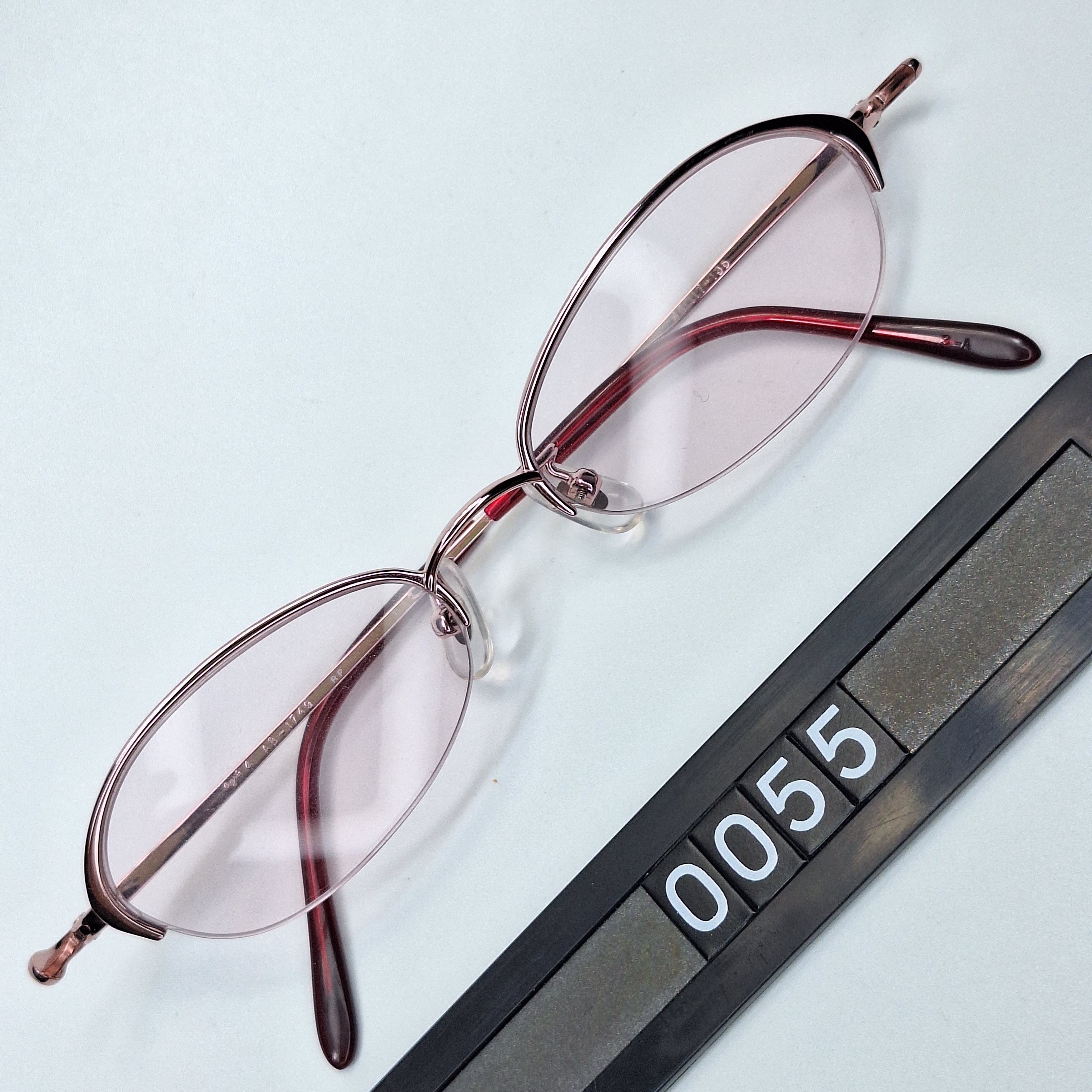 agnes b. Agnes b. AB-1749 Rose Pink Slim Metal Eyeglasses Geek-Chic Size ONE SIZE - 1 Thumbnail