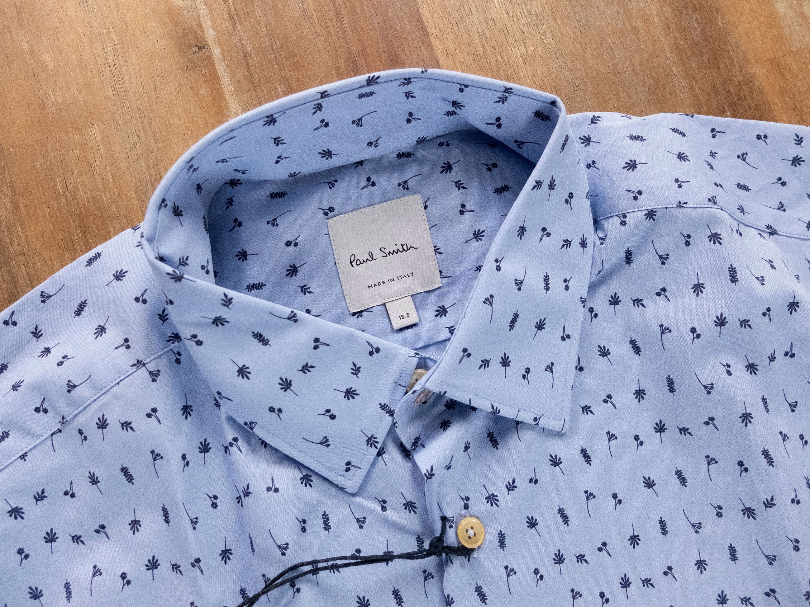 Paul Smith PAUL SMITH mainline blue mini flower leaf print shirt 16.5 Size US L / EU 52-54 / 3 - 2 Thumbnail