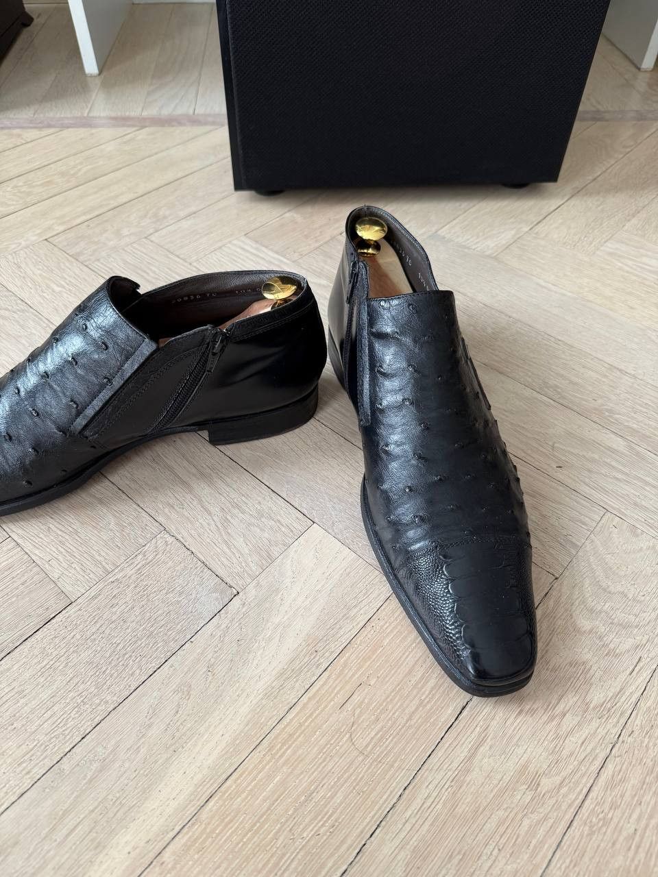 Moreschi Black Moreschi ostrich leather zip shoes. Size US 10.5 / EU 43-44 - 5 Thumbnail