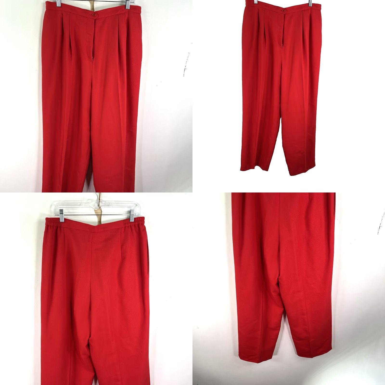 Vintage VINTAGE Gilmor 2-Piece Suit Set Wool Blend Blazer & Pants Womens Size 16 Red 80s 90s Size 38" / US 16 / IT 52 - 8 Thumbnail