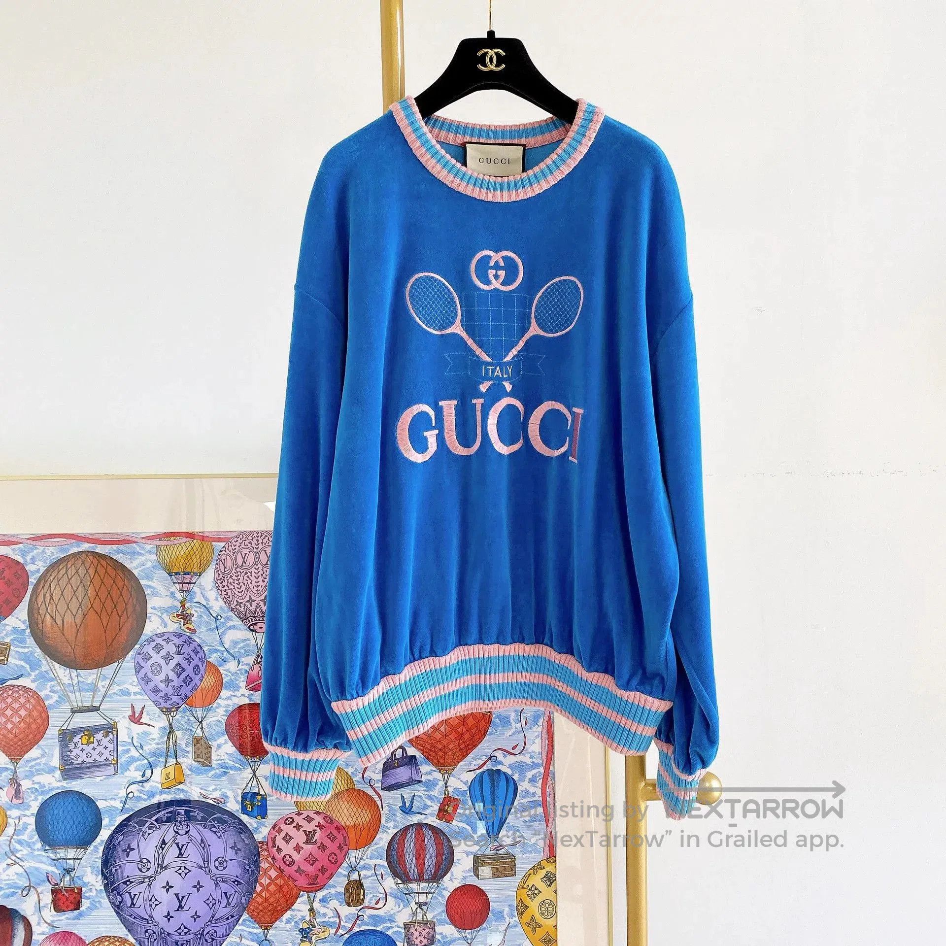 Gucci Gucci Blue Tennis Racket Print Sweatshirt S. Size US S / EU 44-46 / 1 - 1 Thumbnail